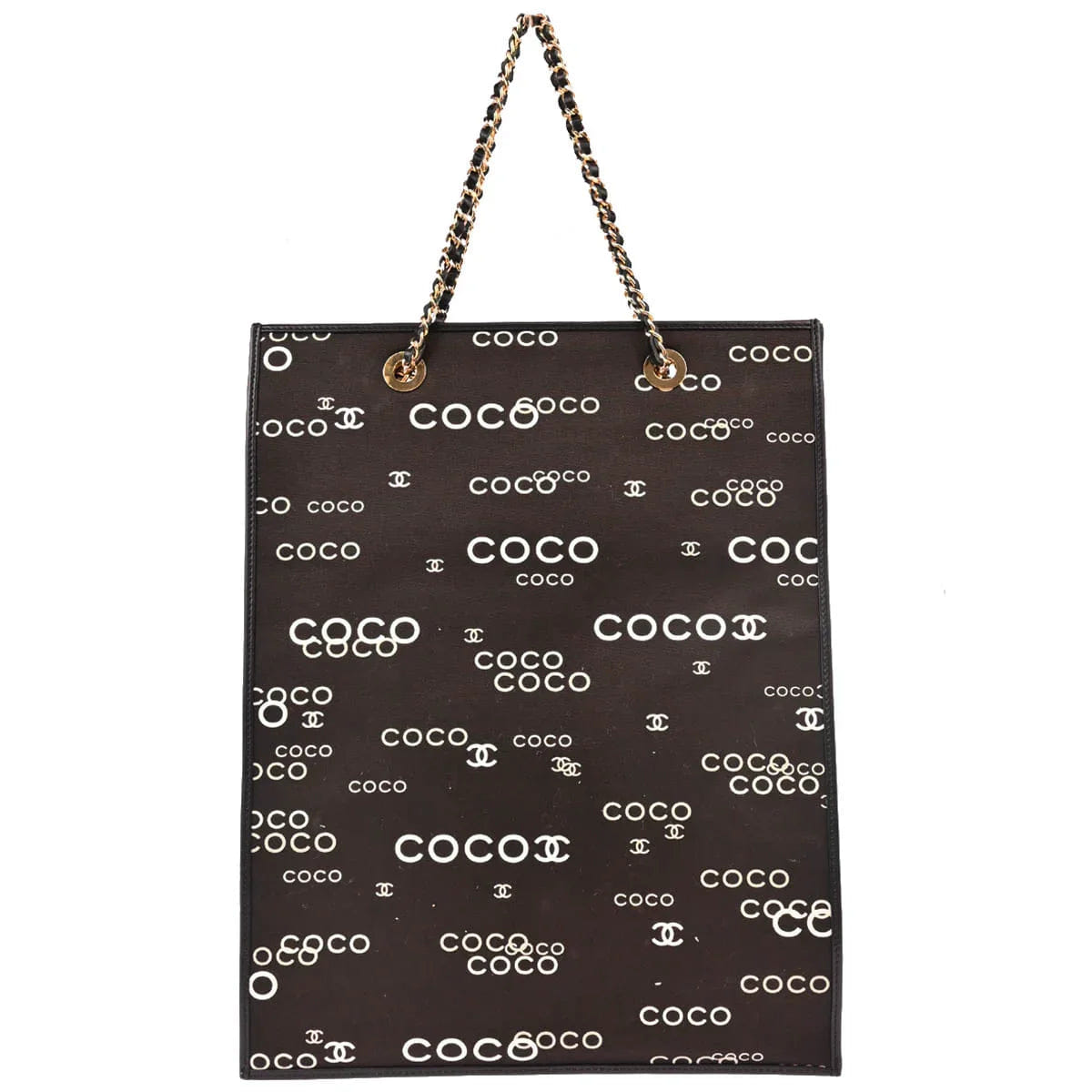 Chanel 2002 - 2003 Black Canvas COCO Tote Bag