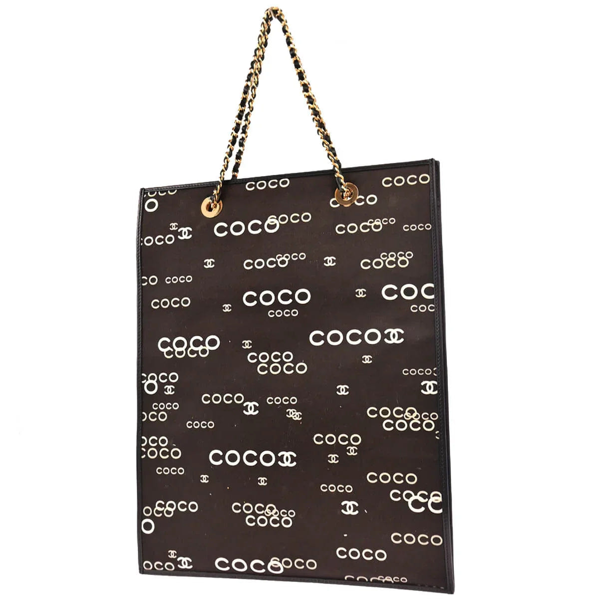 Chanel 2002 - 2003 Black Canvas COCO Tote Bag