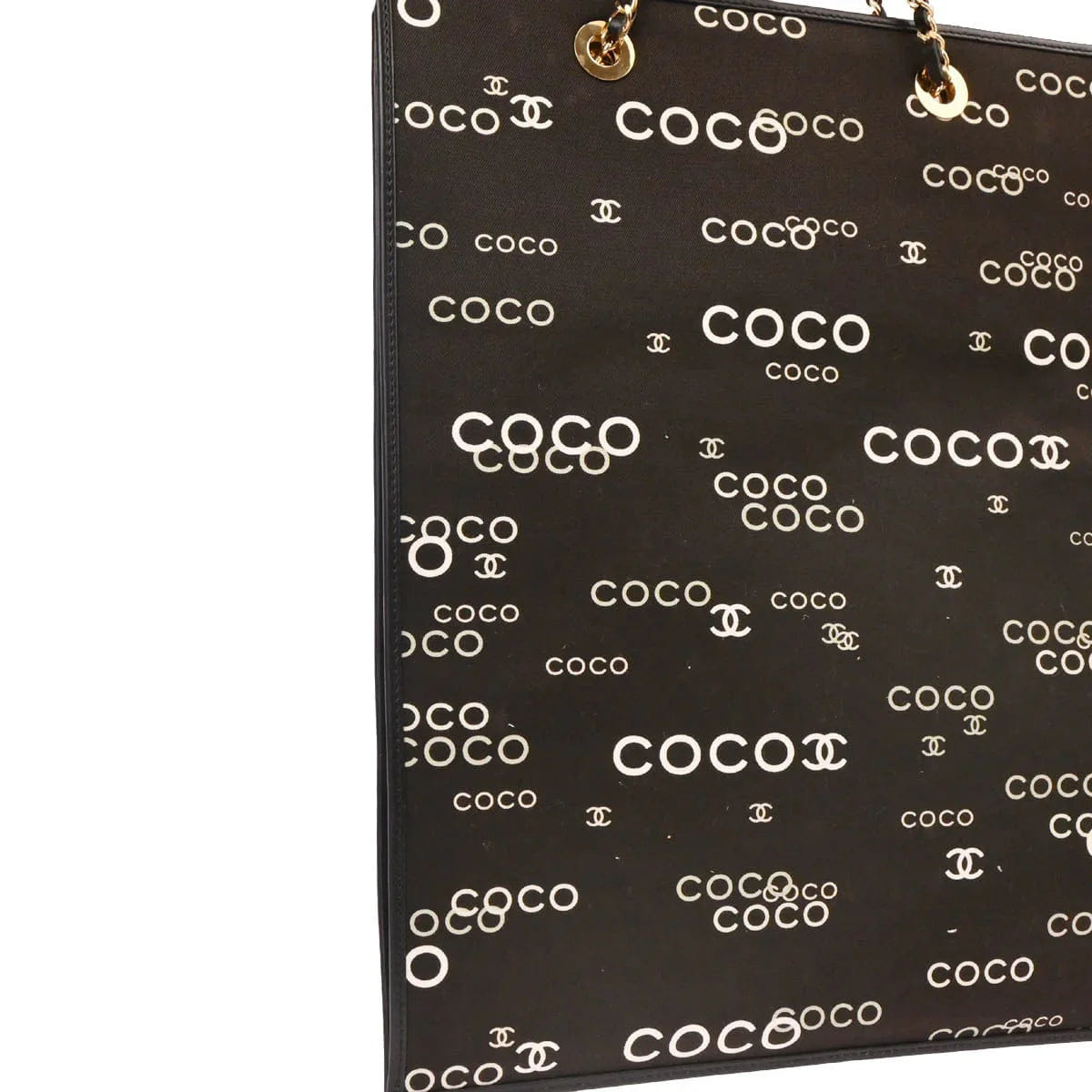 Chanel 2002 - 2003 Black Canvas COCO Tote Bag