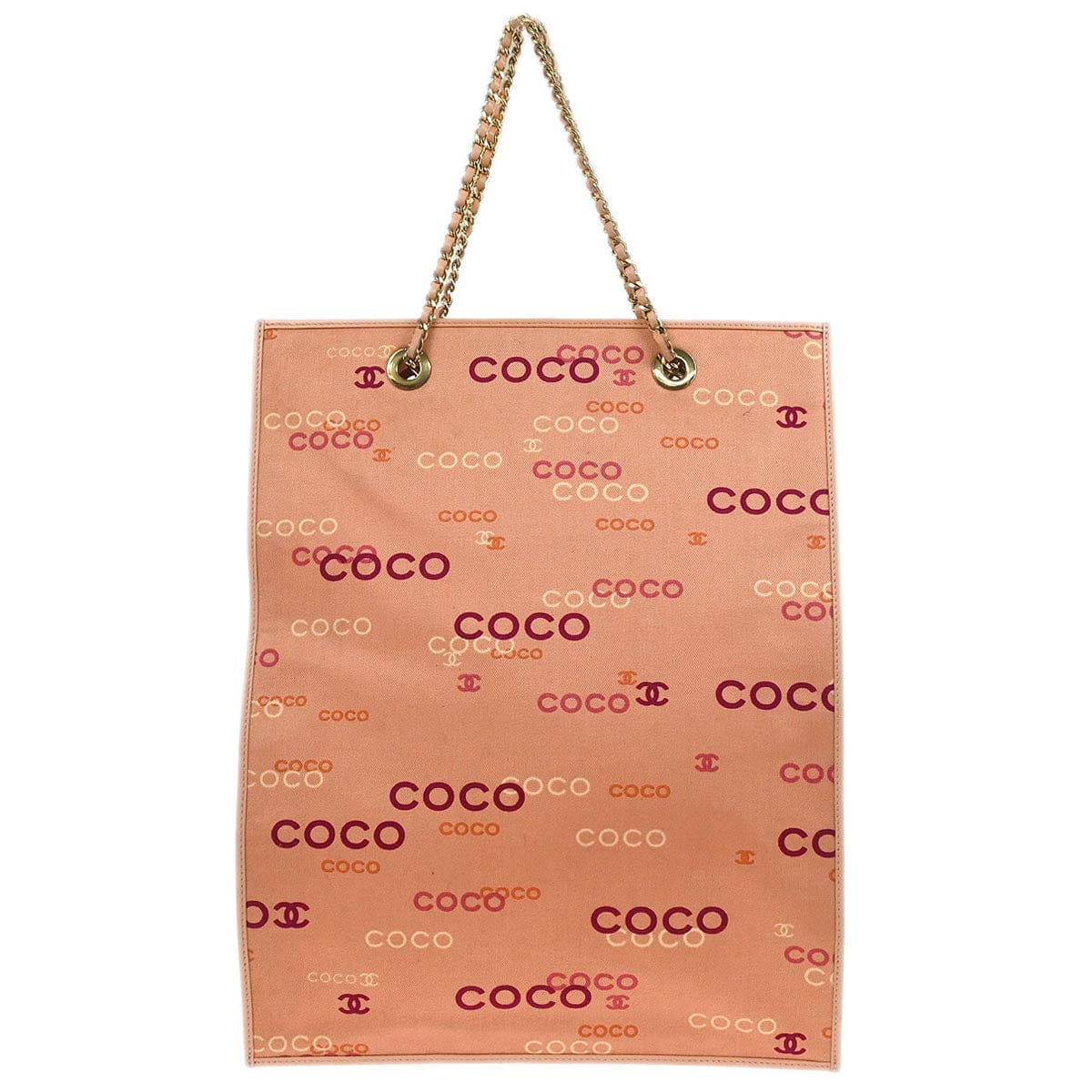 Chanel 2002 - 2003 Pink Canvas COCO Tote Handbag