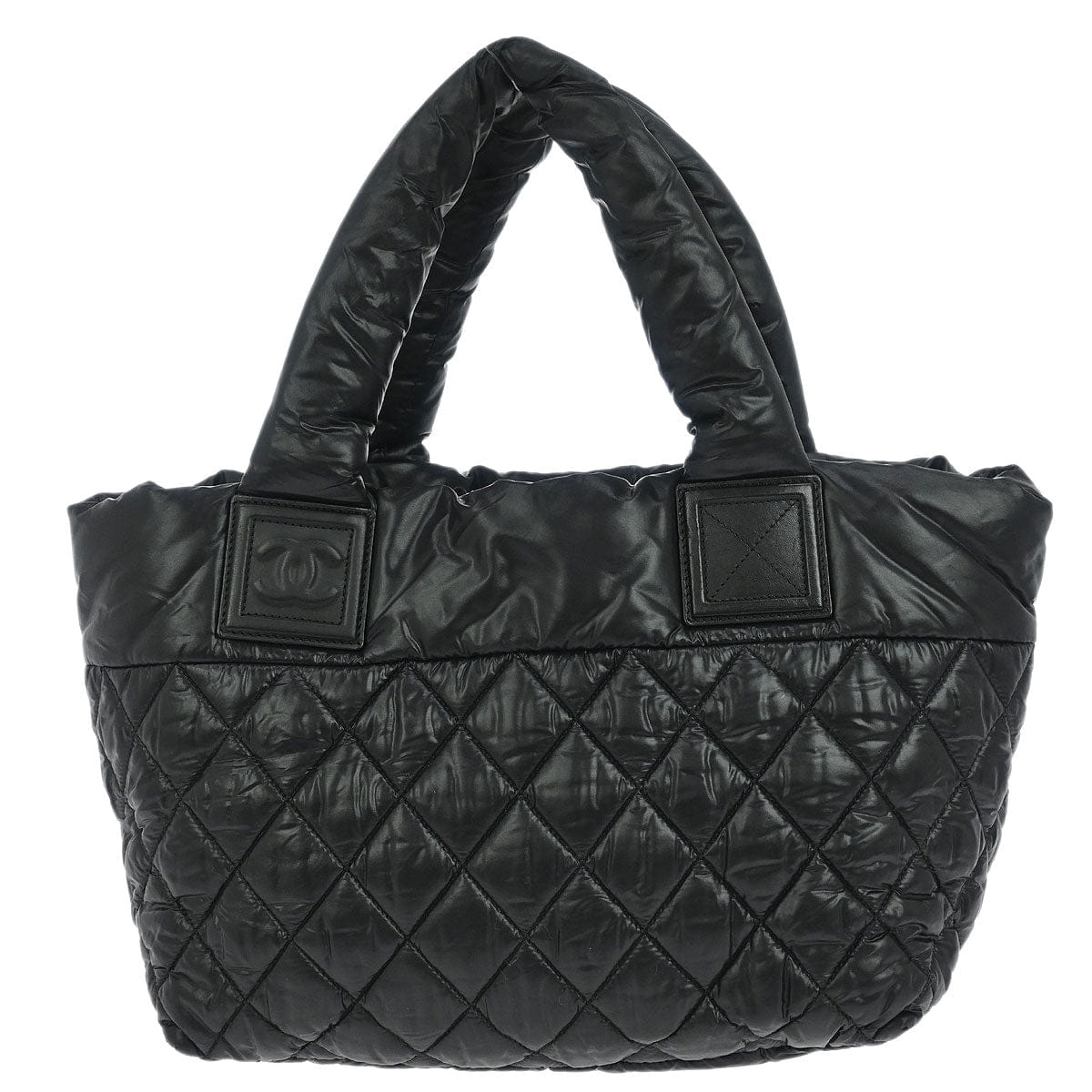 Chanel 2011 Black Nylon Calfskin Coco Cocoon Tote Bag