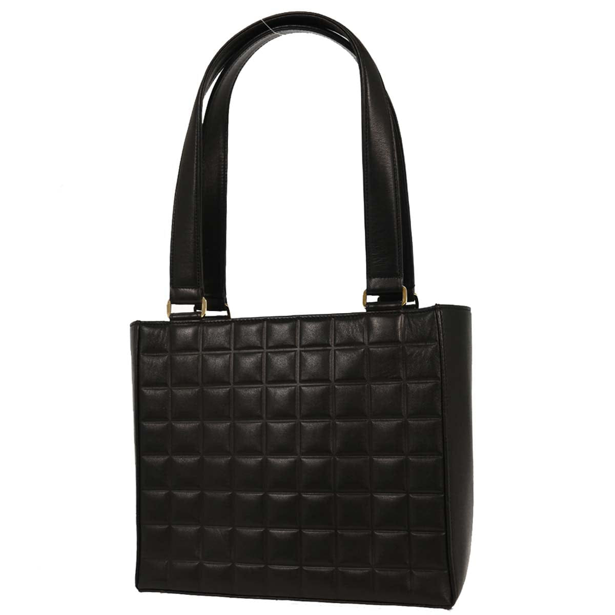 Chanel 2002 - 2003 Black Lambskin Choco Bar Tote Shoulder Bag