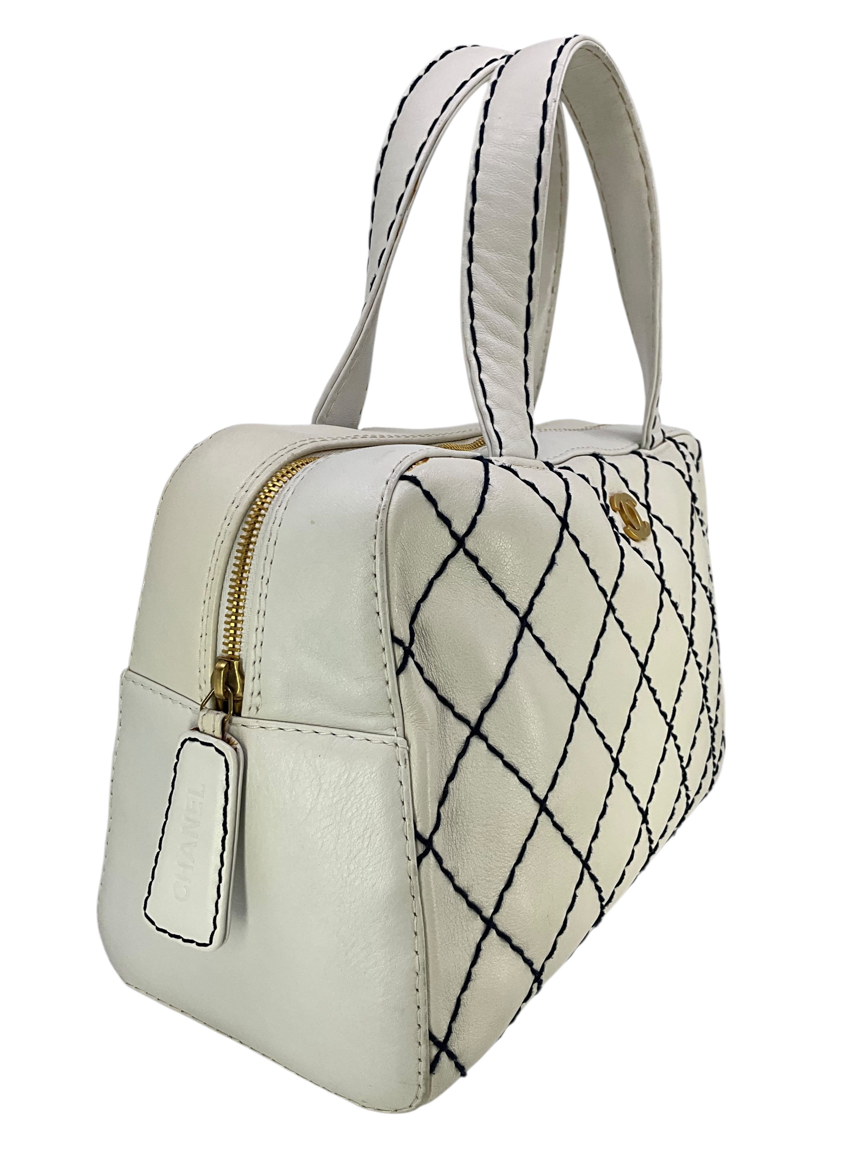 Chanel Wild Stitch Quilted Leather Surpique Tote