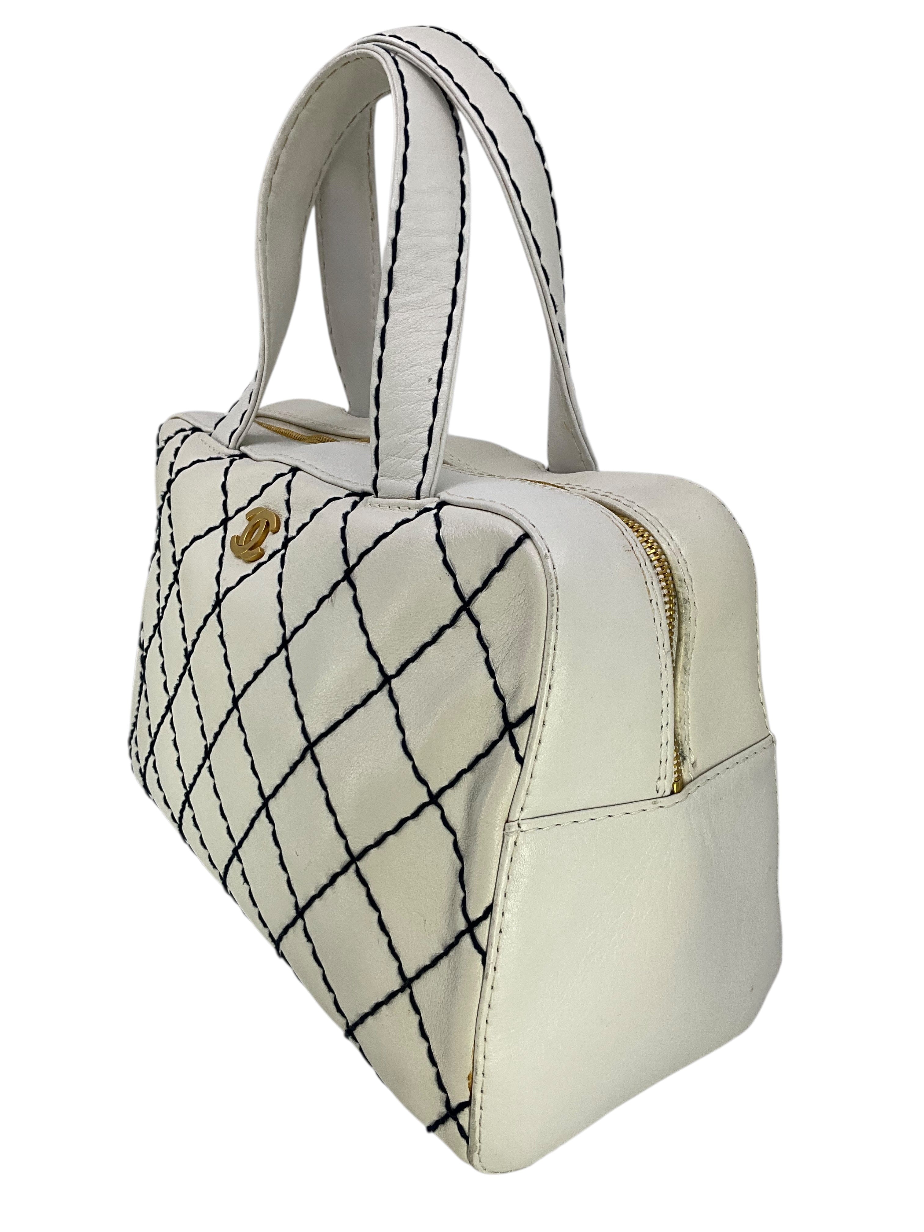 Chanel Wild Stitch Quilted Leather Surpique Tote
