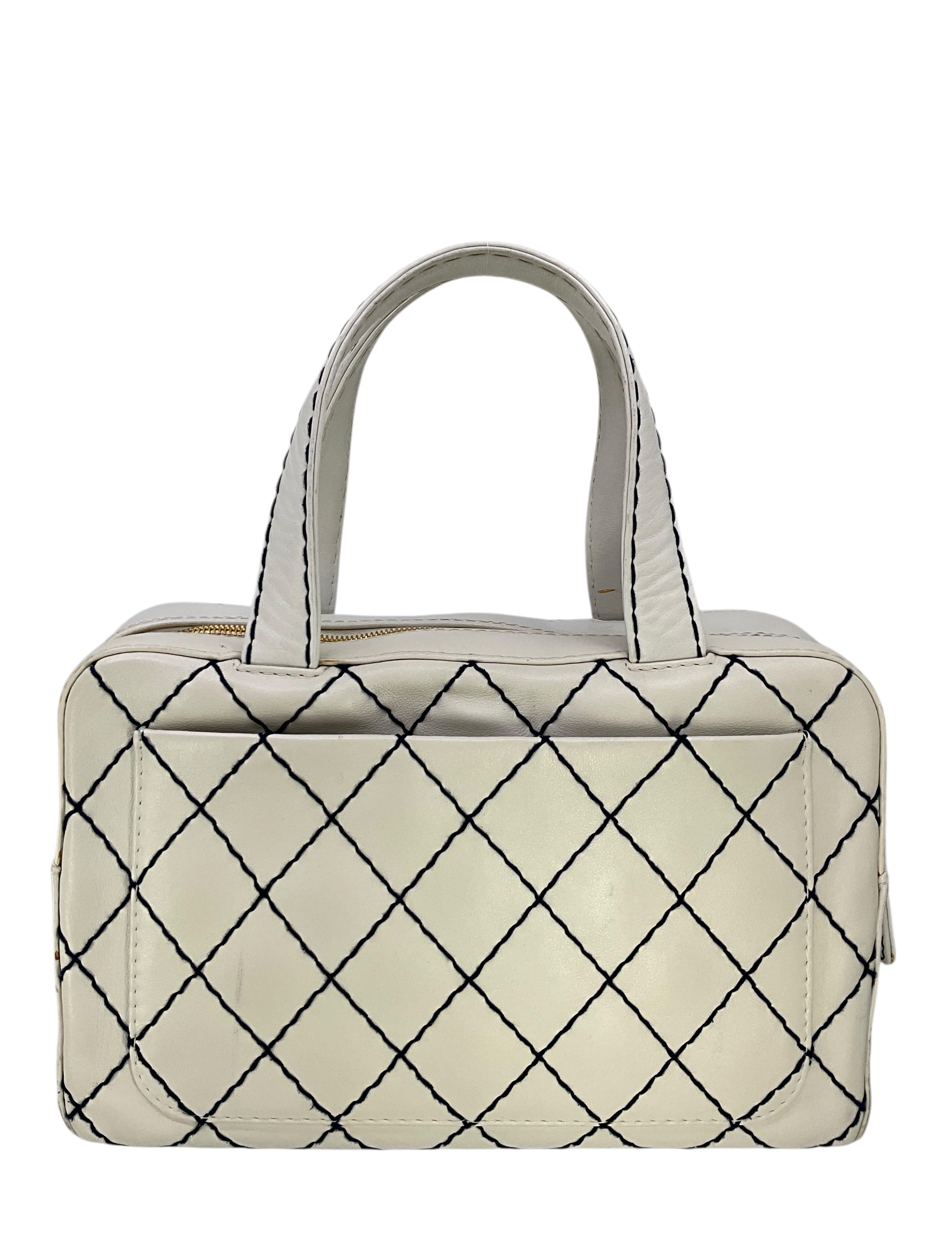 Chanel Wild Stitch Quilted Leather Surpique Tote