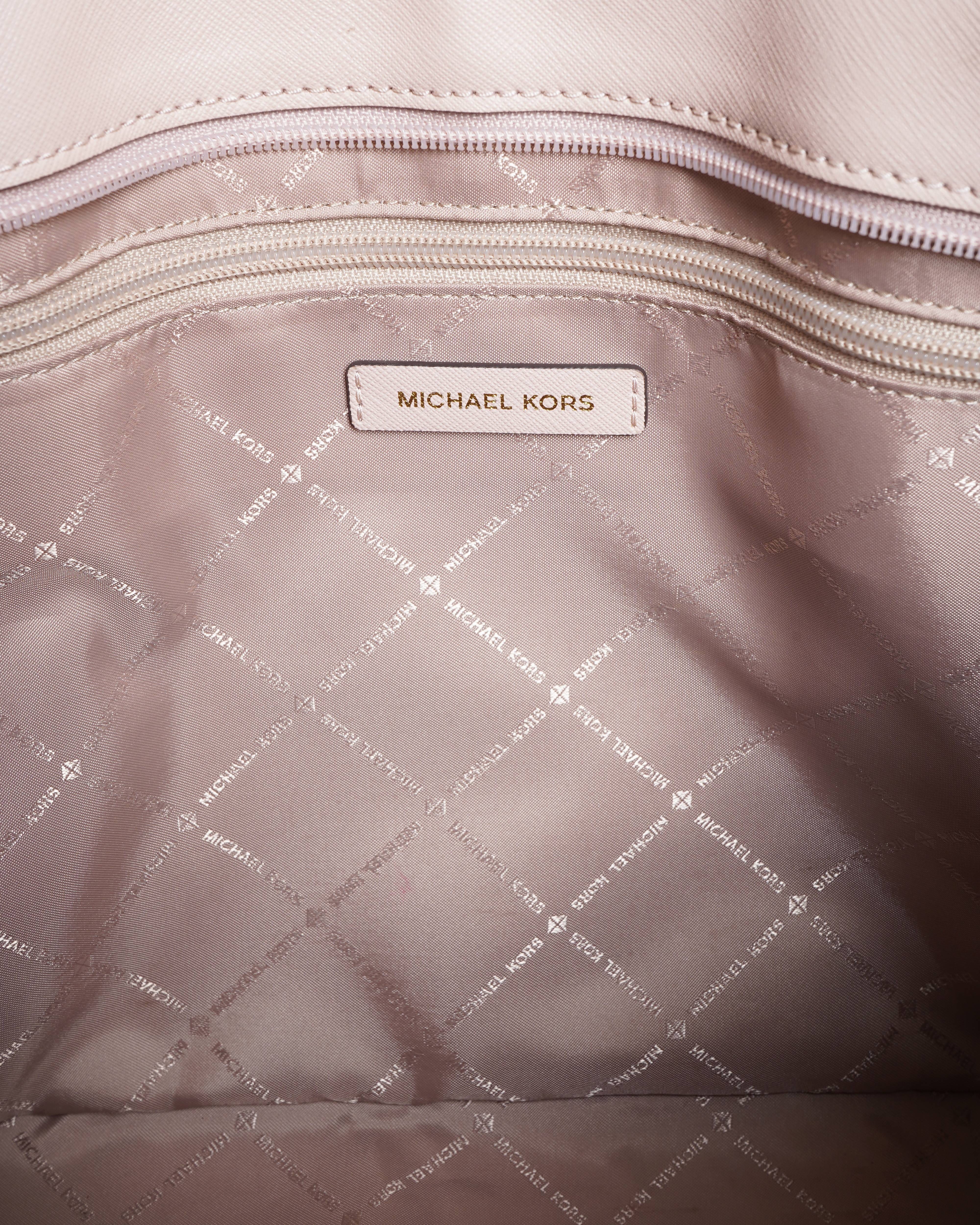 Michael Kors Jet Set Travel Saffiano leather Tote Bag In Pink