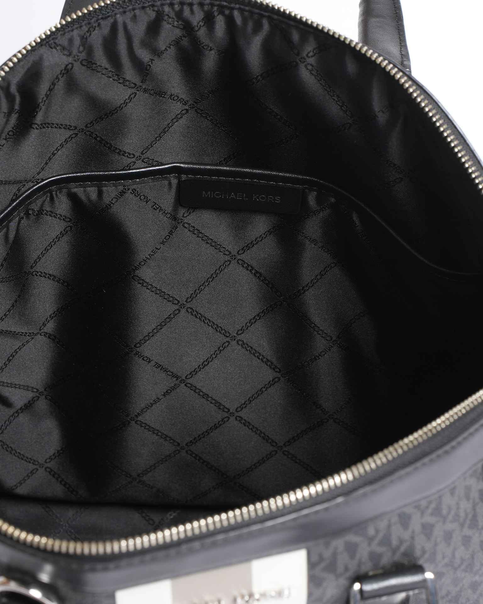 Michael Kors Bedford Travel Large Logo Stripe Dome Tote Bag