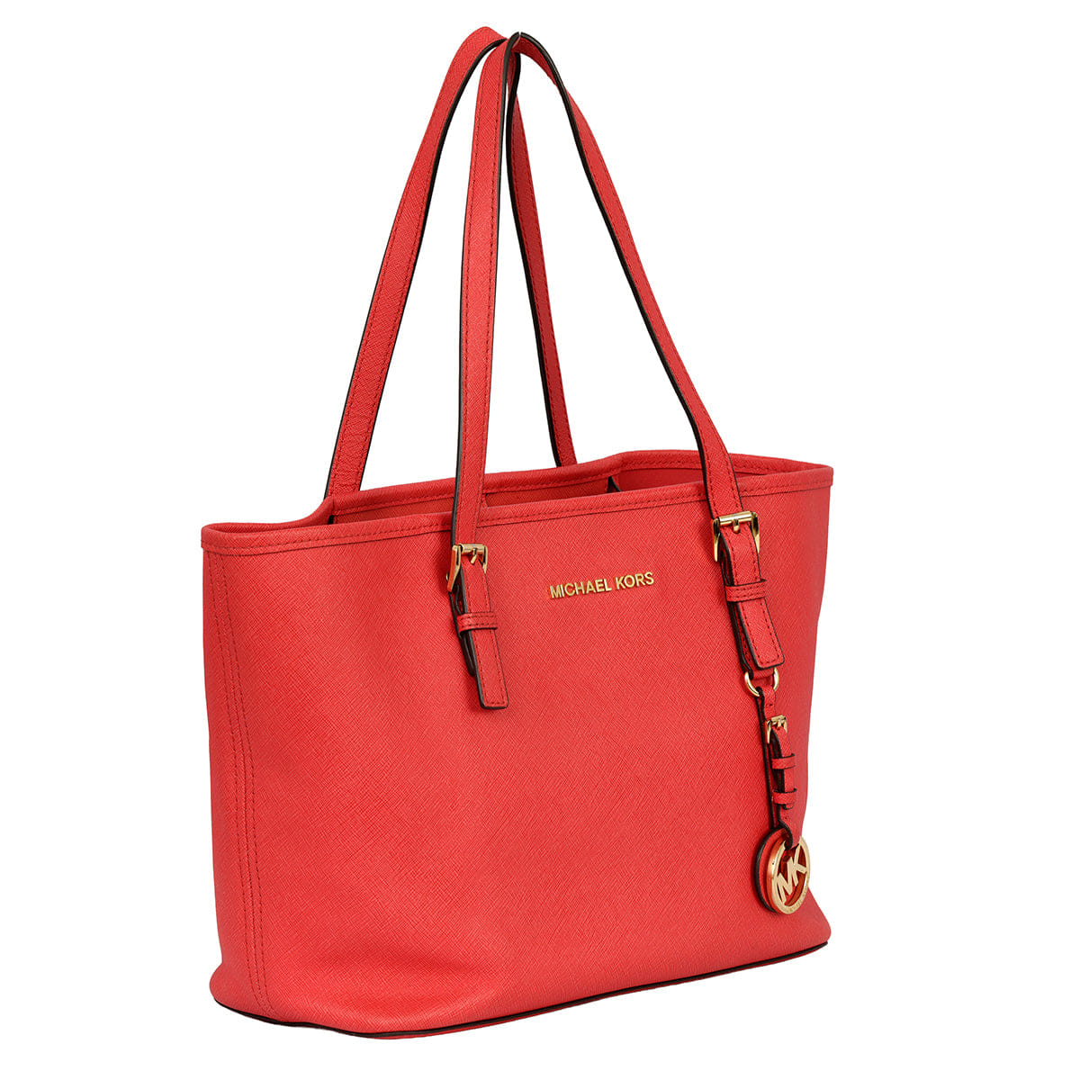MICHAEL KORS JET SET TRAVEL SAFFIANO LEATHER TOTE BAG