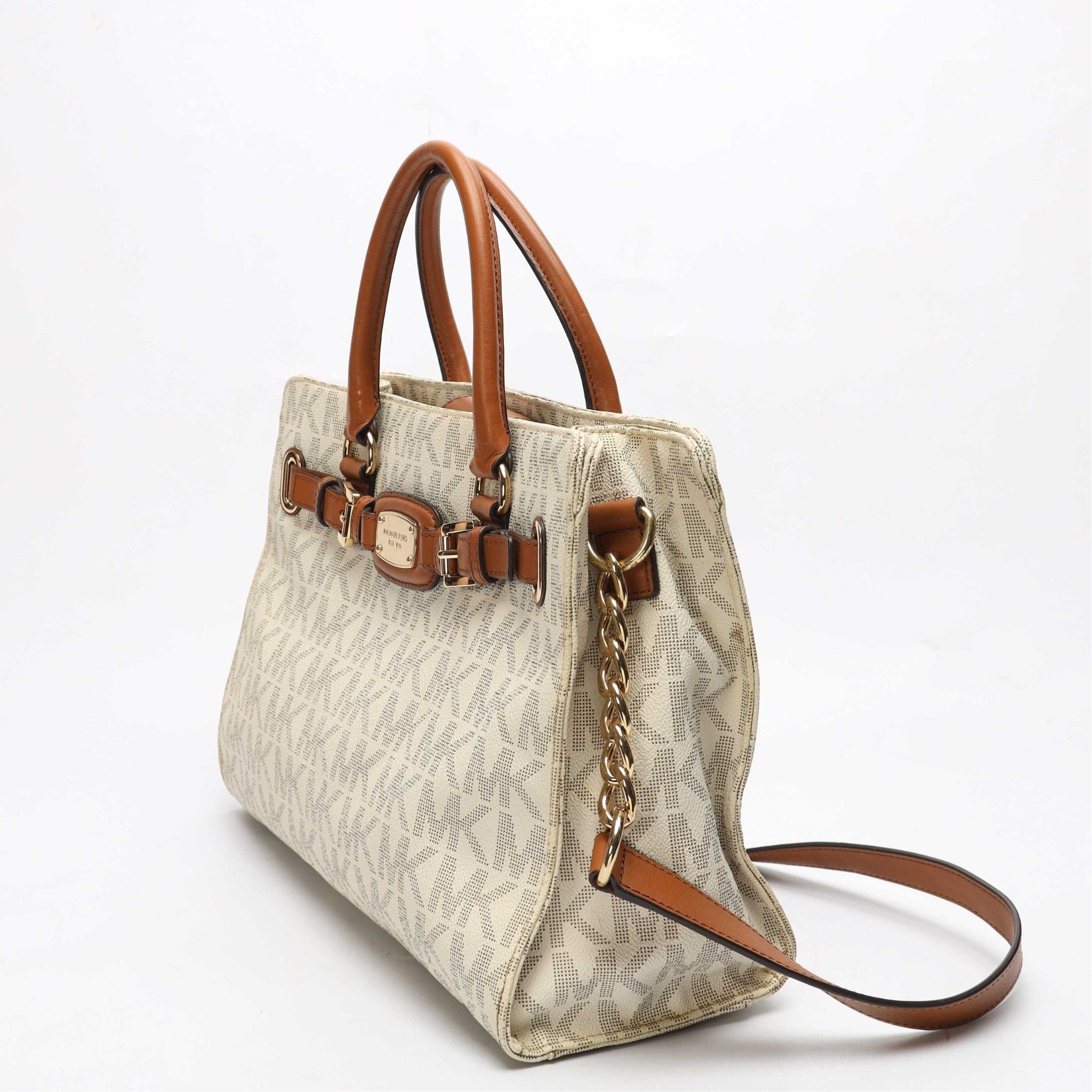 Michael Kors Vanilla Logo East West Hamilton Tote