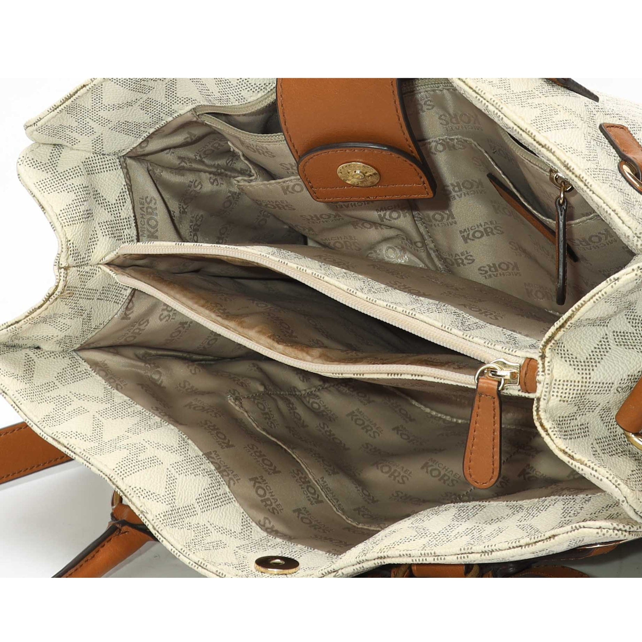 Michael Kors Vanilla Logo East West Hamilton Tote