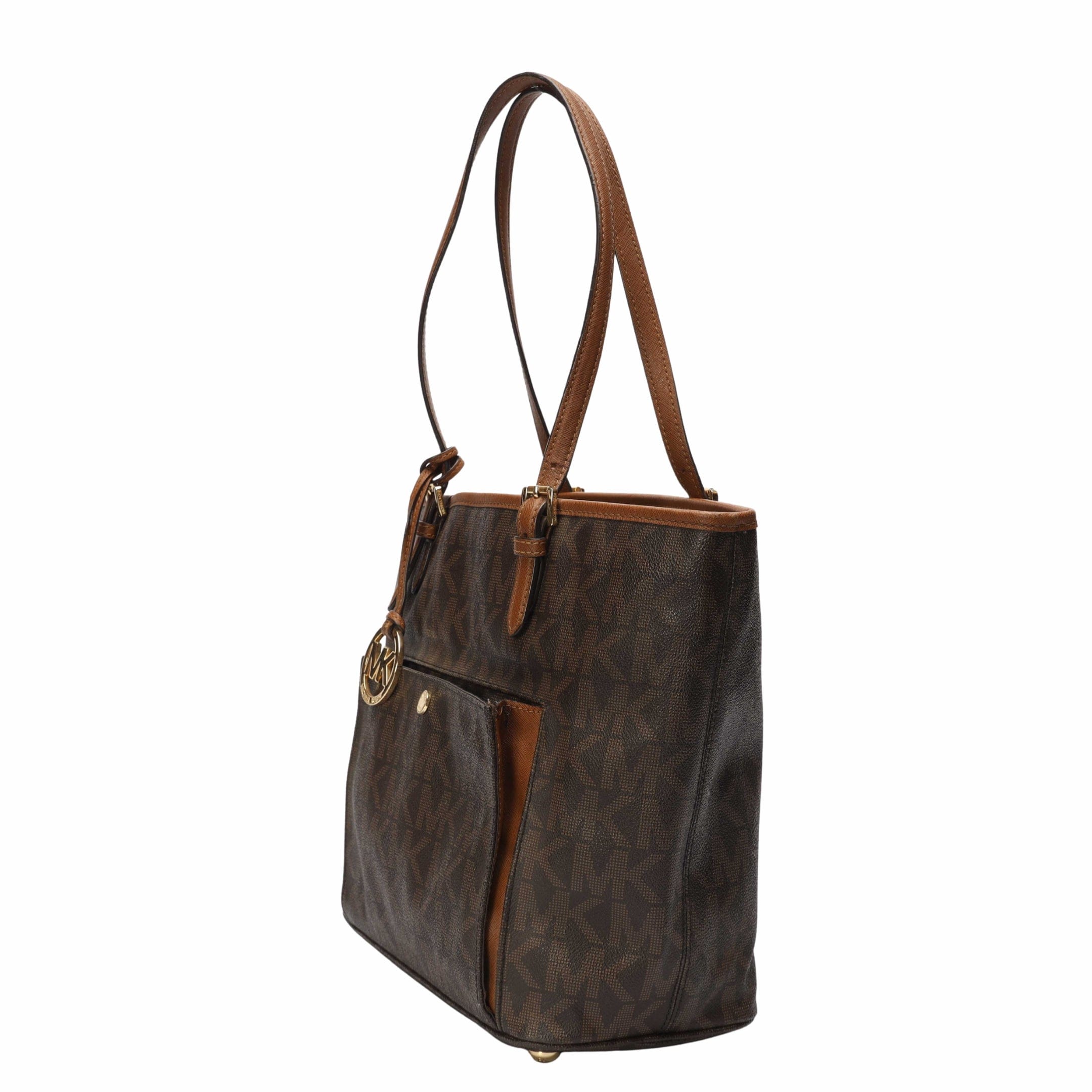 Michael Kors Brown Logo Pocket Tote