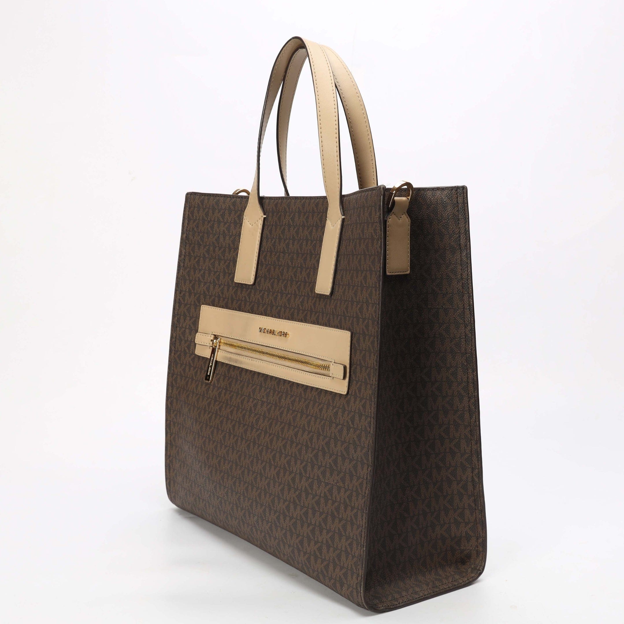 Michael Kors Kenly Brown Logo Large Tote