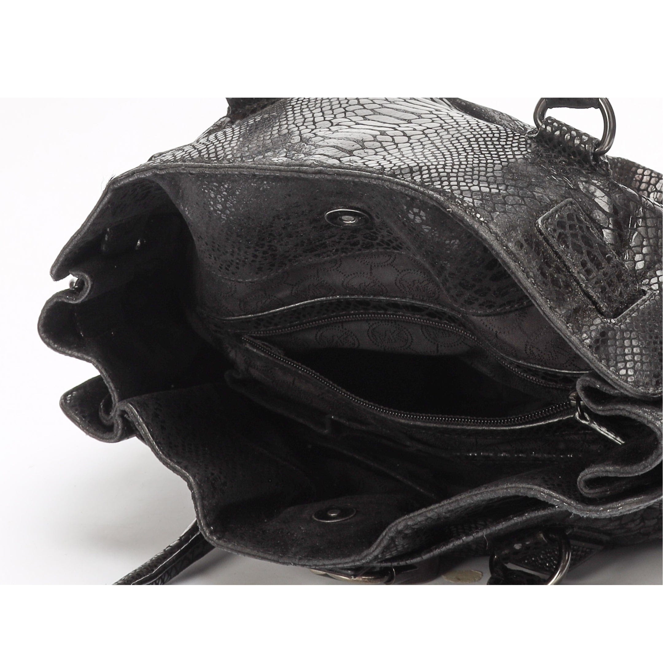 Michael Kors Black Python Convertible Tote