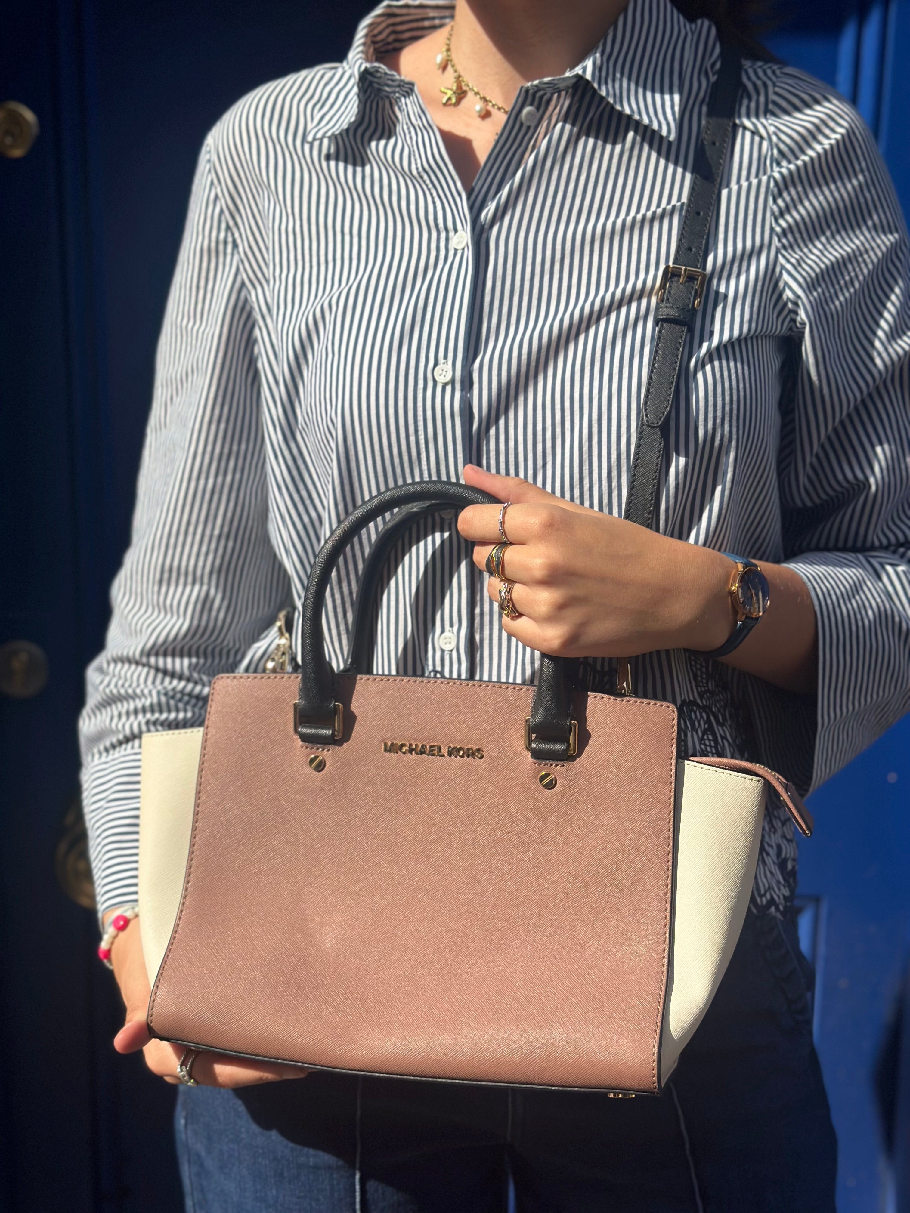 Michael Kors Two Tone Leather Selma Tote