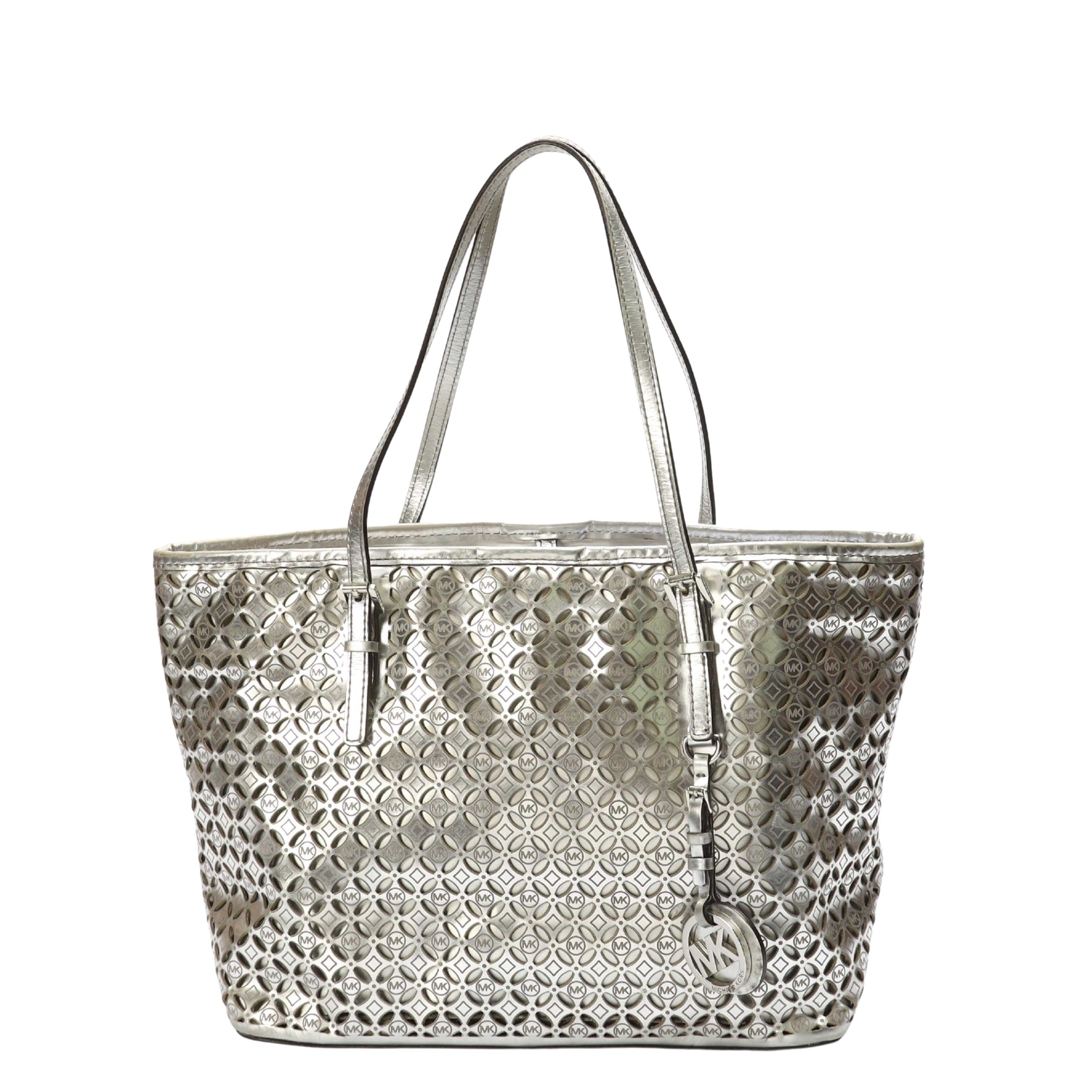 Michael Kors Silver Lasercut Travel Tote