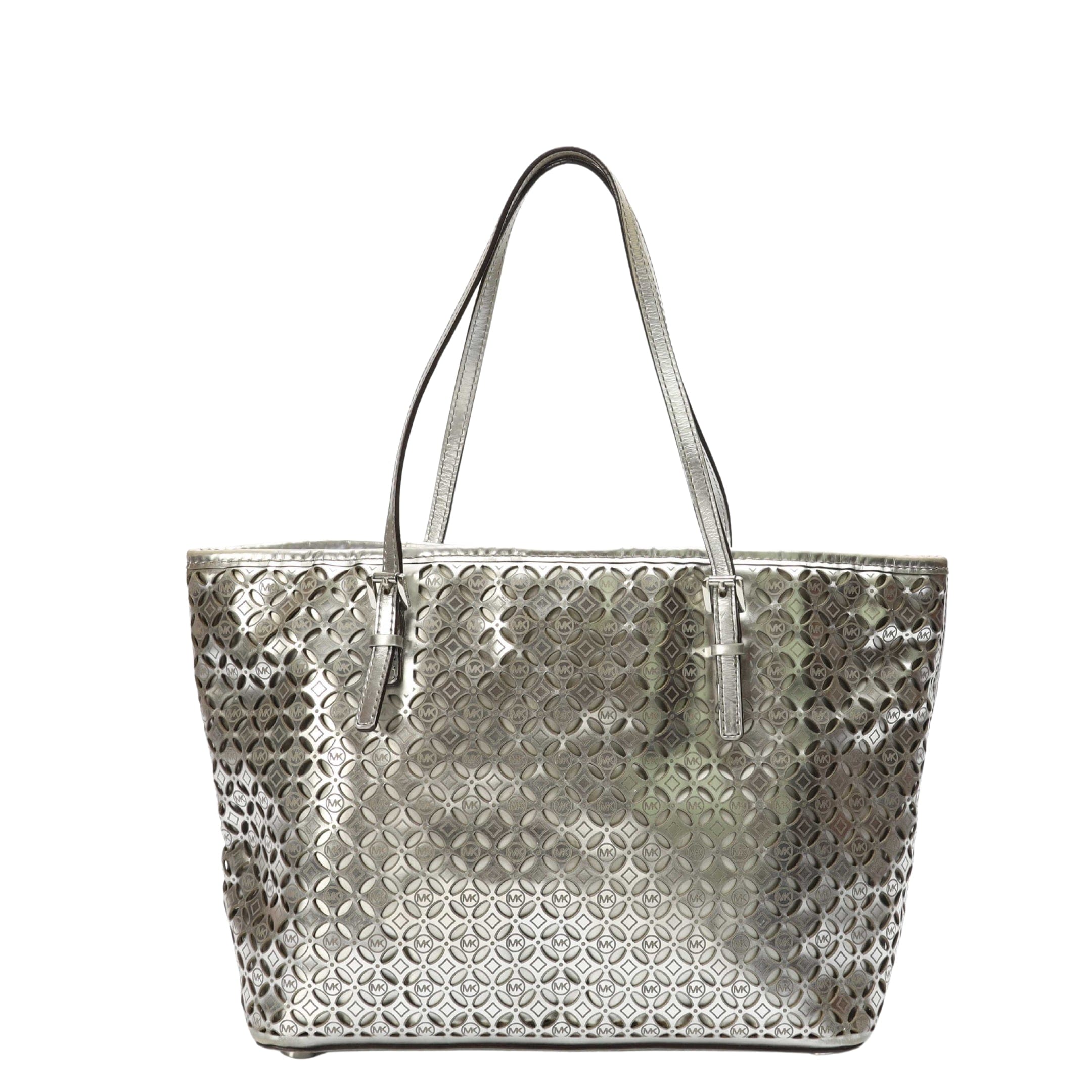 Michael Kors Silver Lasercut Travel Tote