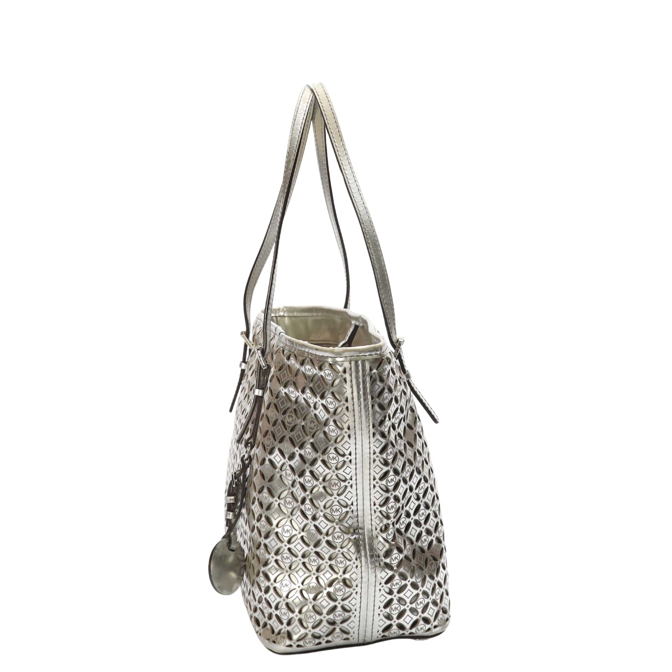 Michael Kors Silver Lasercut Travel Tote