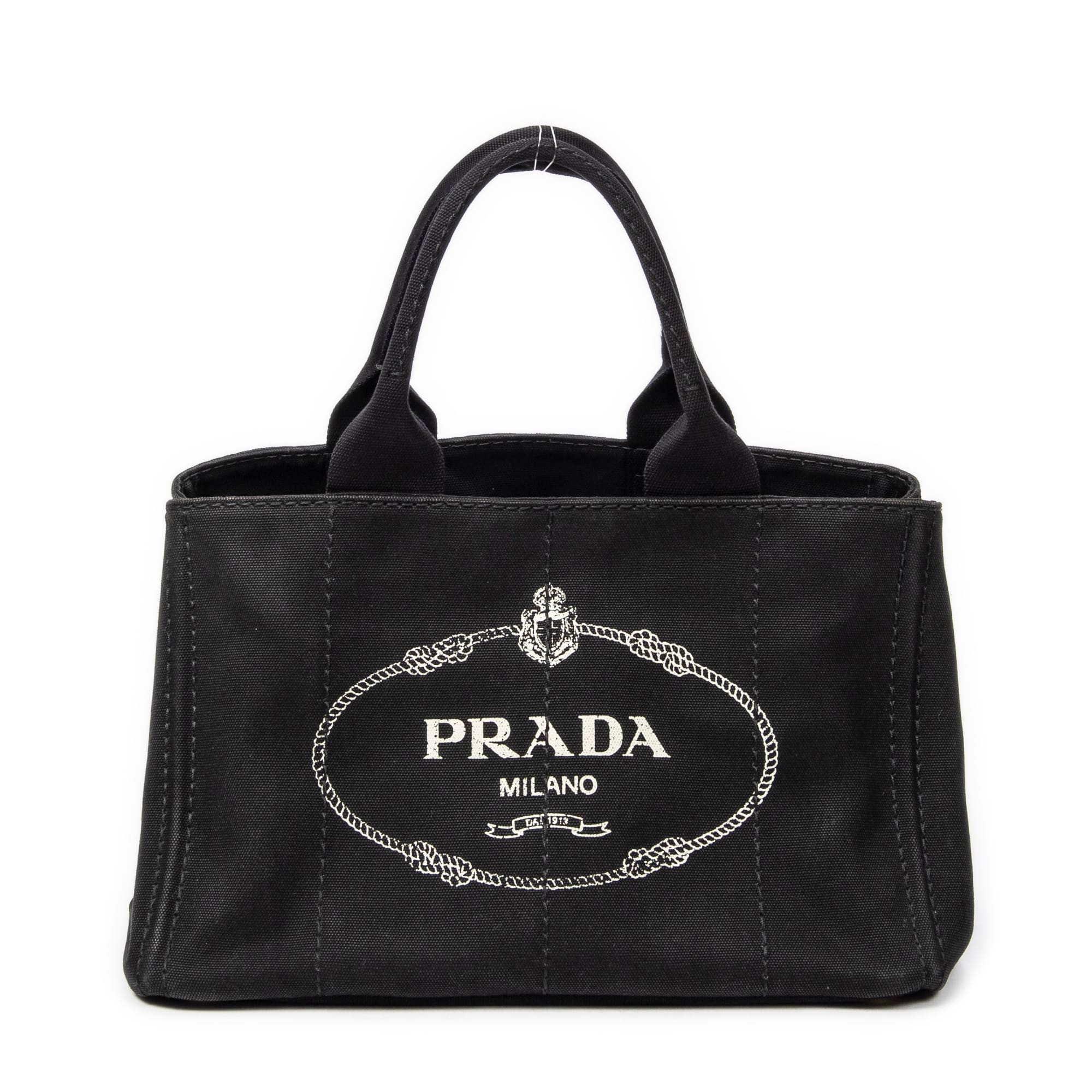 Prada Black Canvas Medium Canapa Tote ABC0238