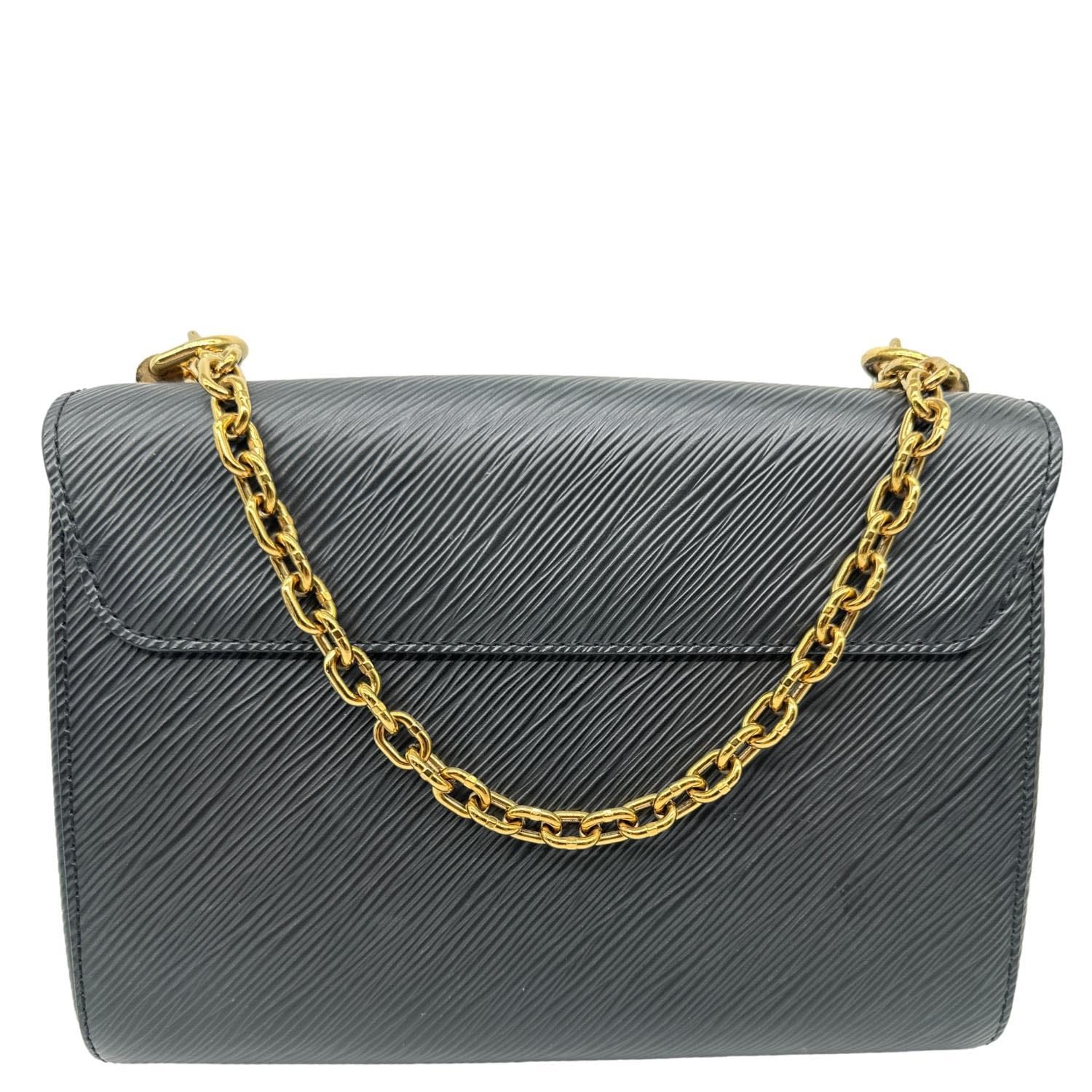 LOUIS VUITTON Twist MM Love Lock Epi Leather Crossbody Bag Black