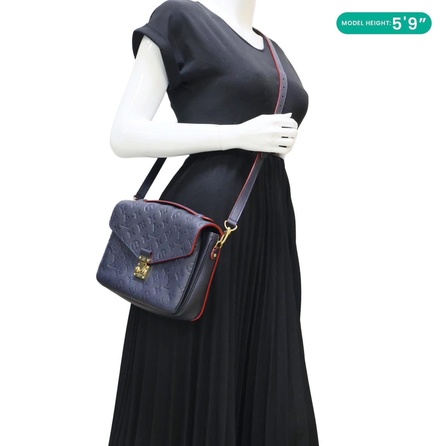 LOUIS VUITTON Metis Pochette Empreinte Leather Crossbody Bag Navy Blue