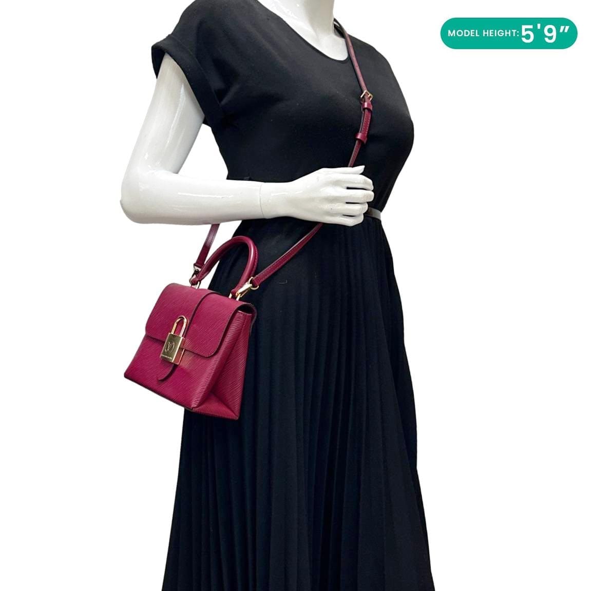 LOUIS VUITTON Locky BB Epi Leather Crossbody Bag Burgundy