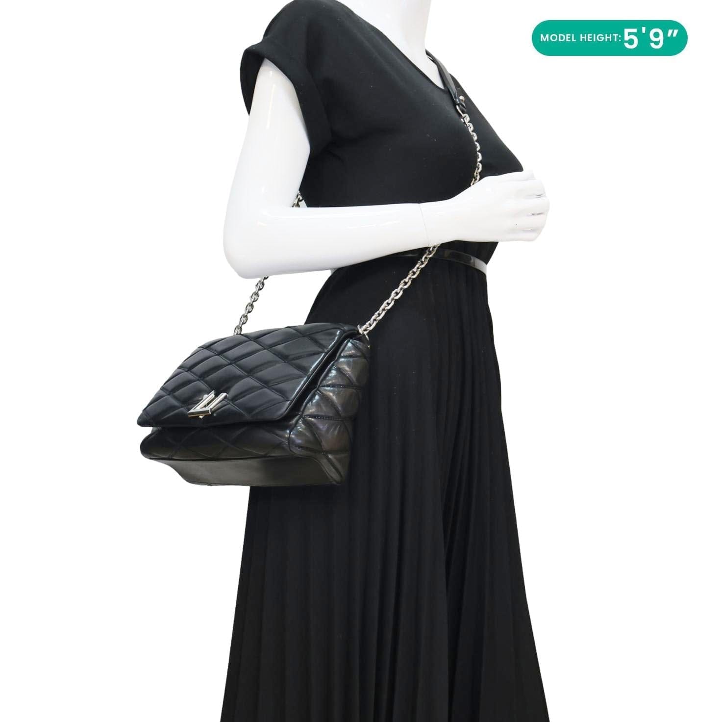 LOUIS VUITTON GO - 14 mm Malletage Quilted Lambskin Leather Crossbody Bag Black