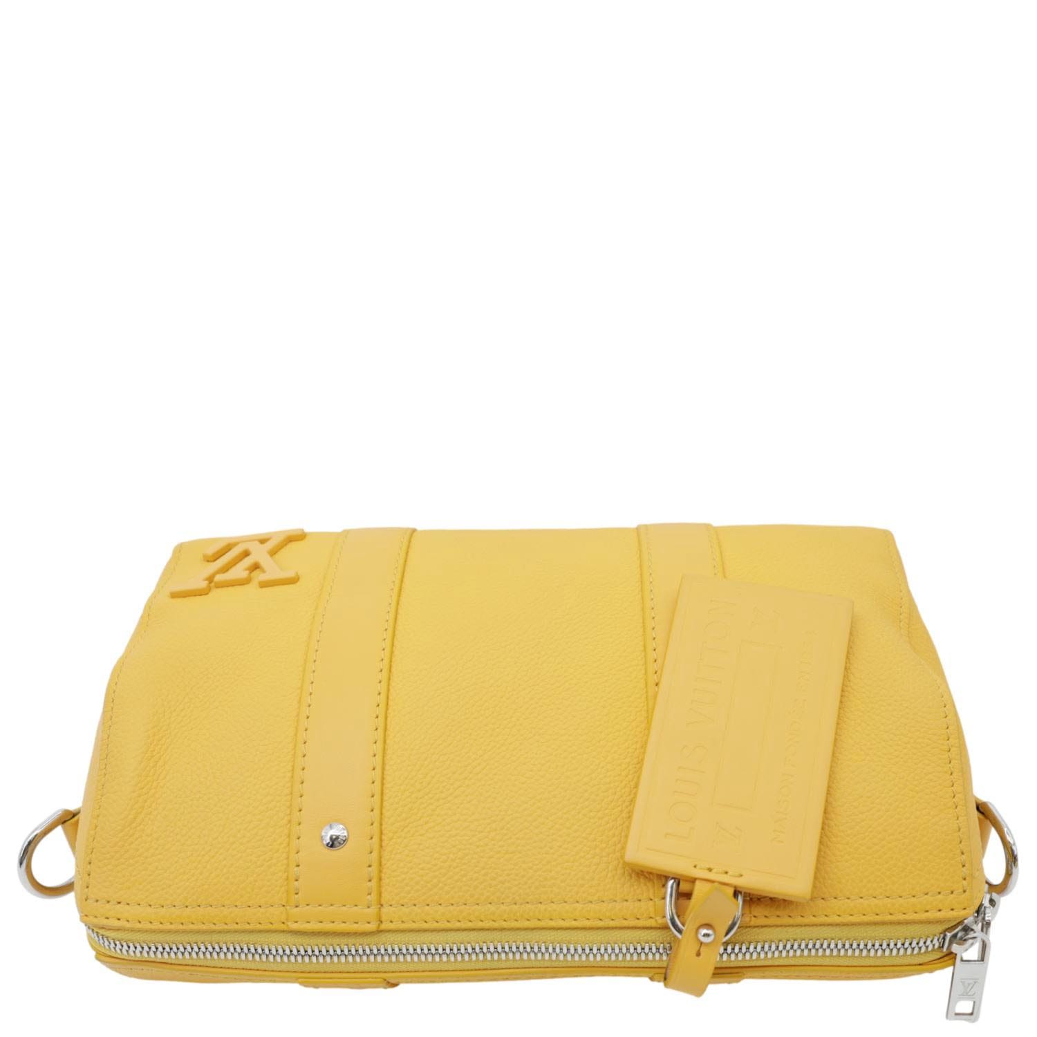 LOUIS VUITTON City Keepall 2Way Aerogram Leather Crossbody Bag Mustard