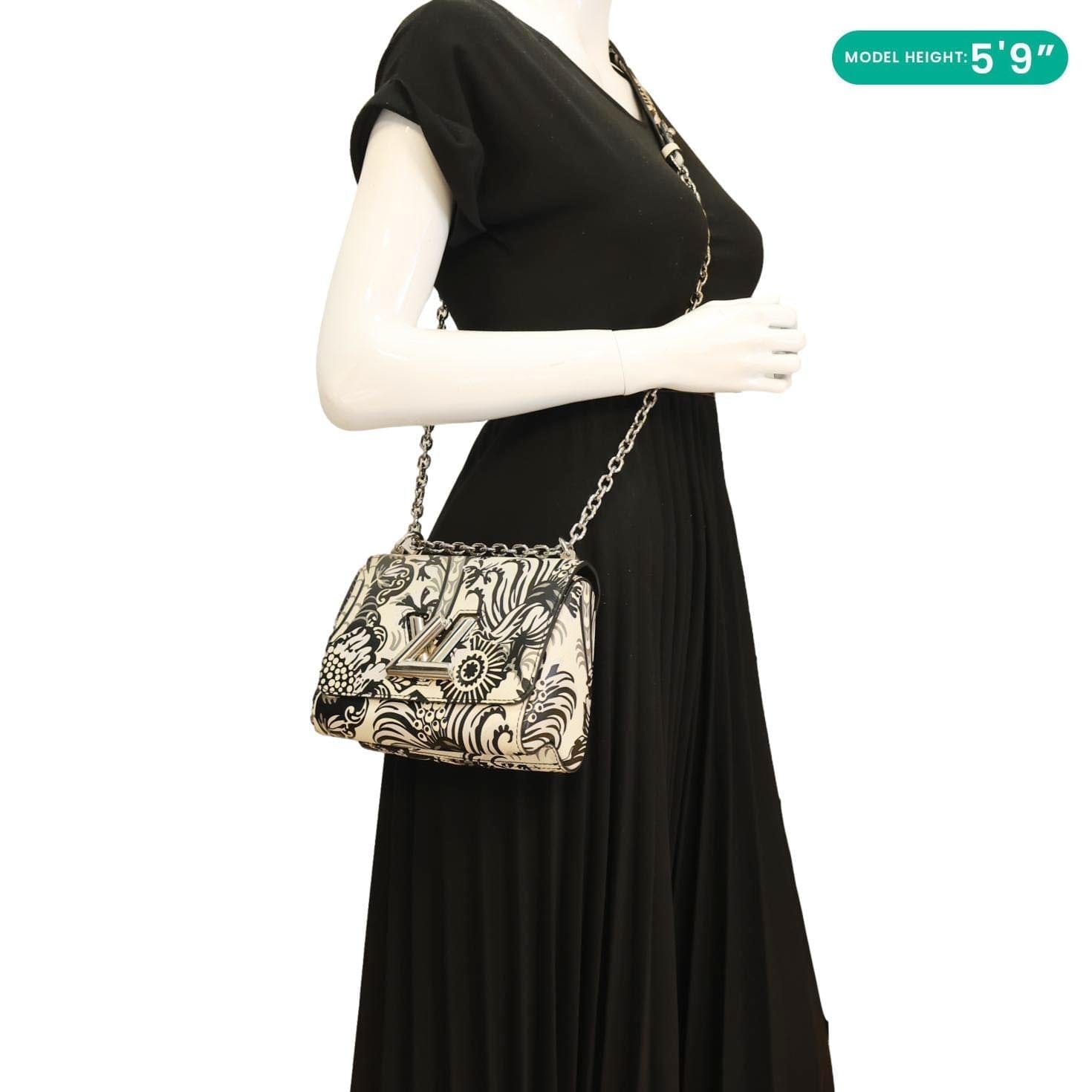 LOUIS VUITTON Twist PM Floral Epi Leather Crossbody Bag White