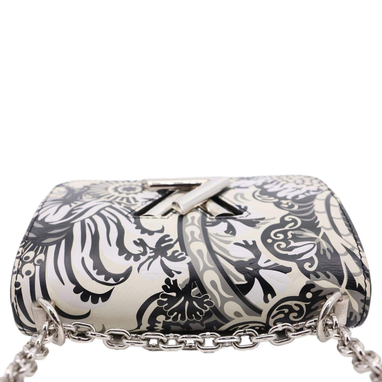 LOUIS VUITTON Twist PM Floral Epi Leather Crossbody Bag White
