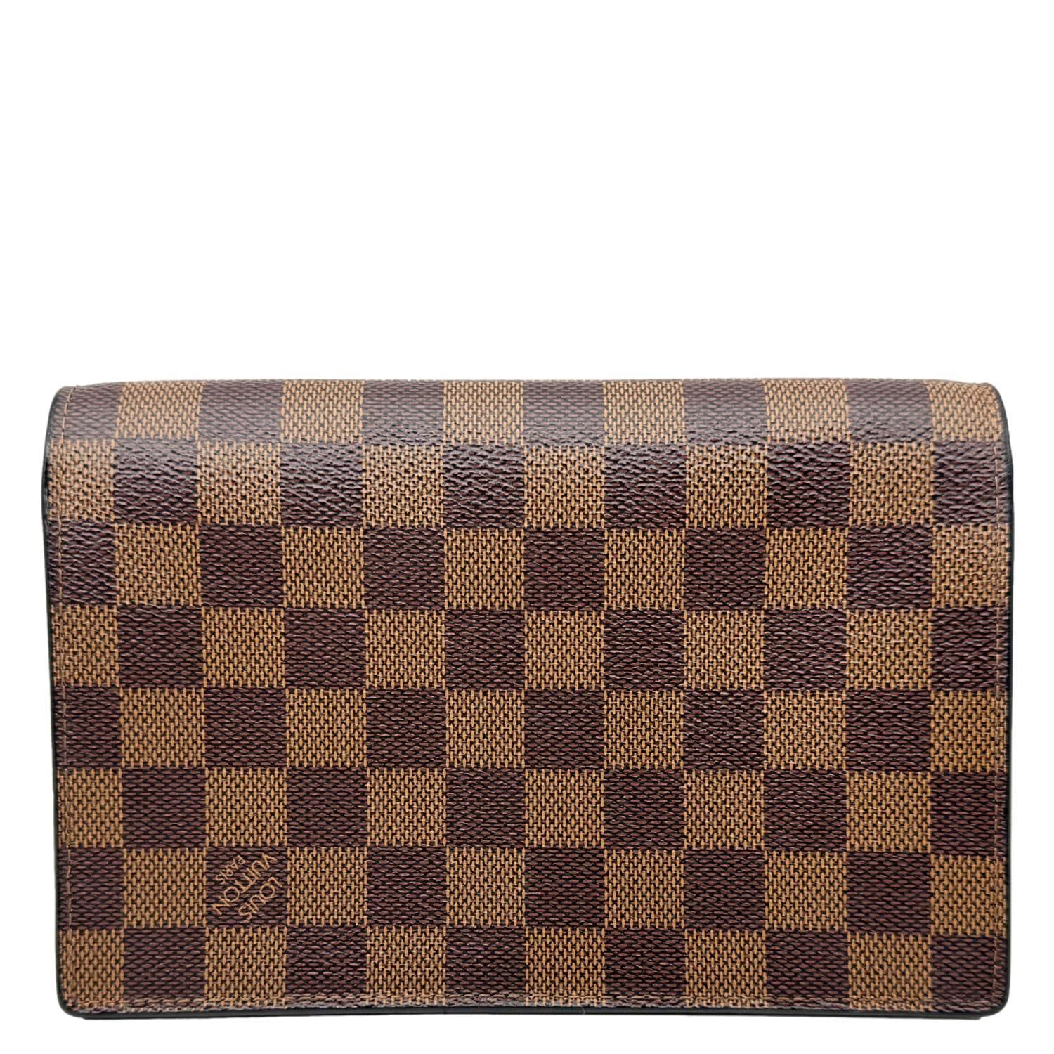 LOUIS VUITTON Vavin PM Damier Ebene Chain Crossbody Bag Black
