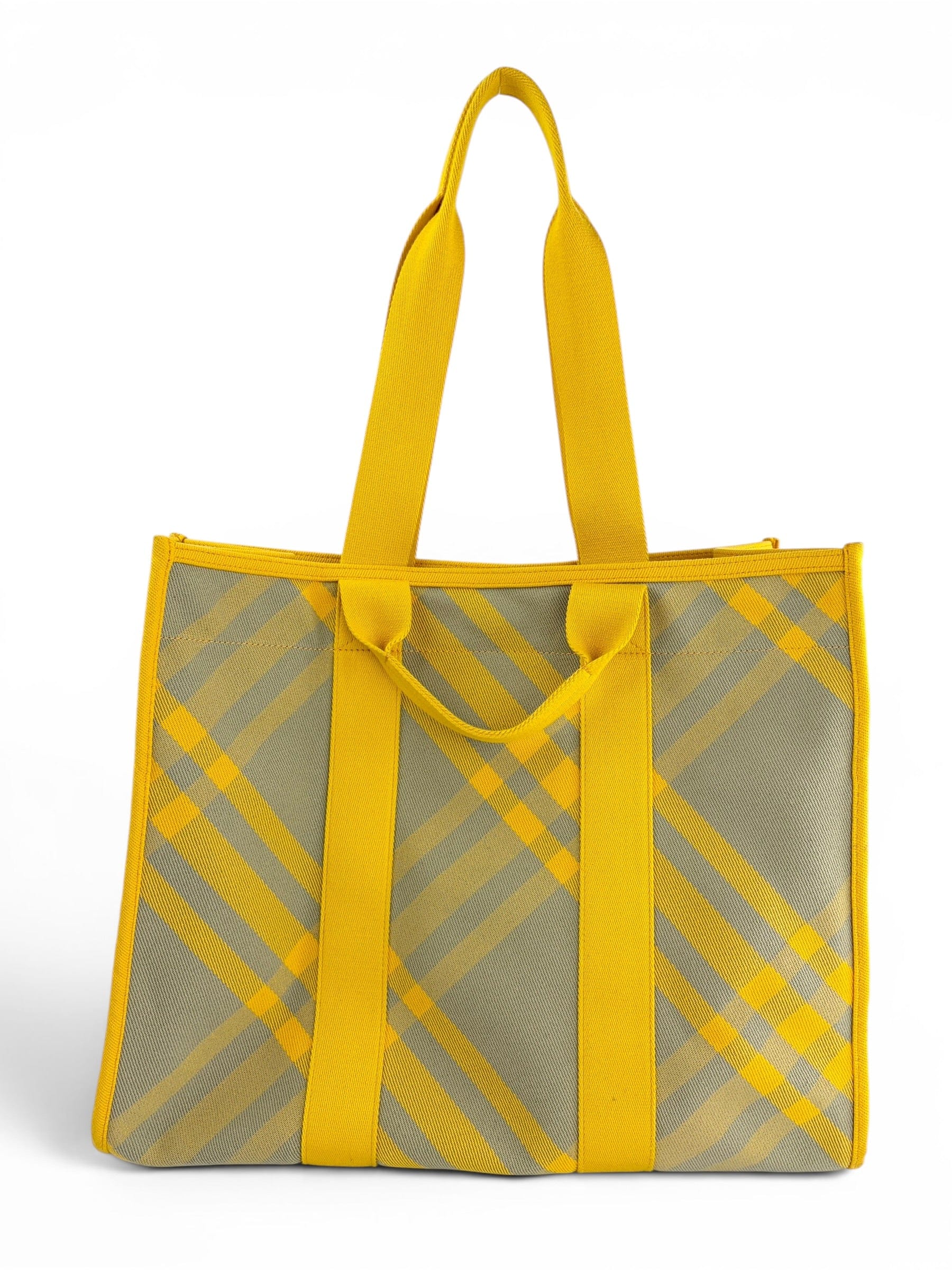Burberry Yellow Check Shopper Tote