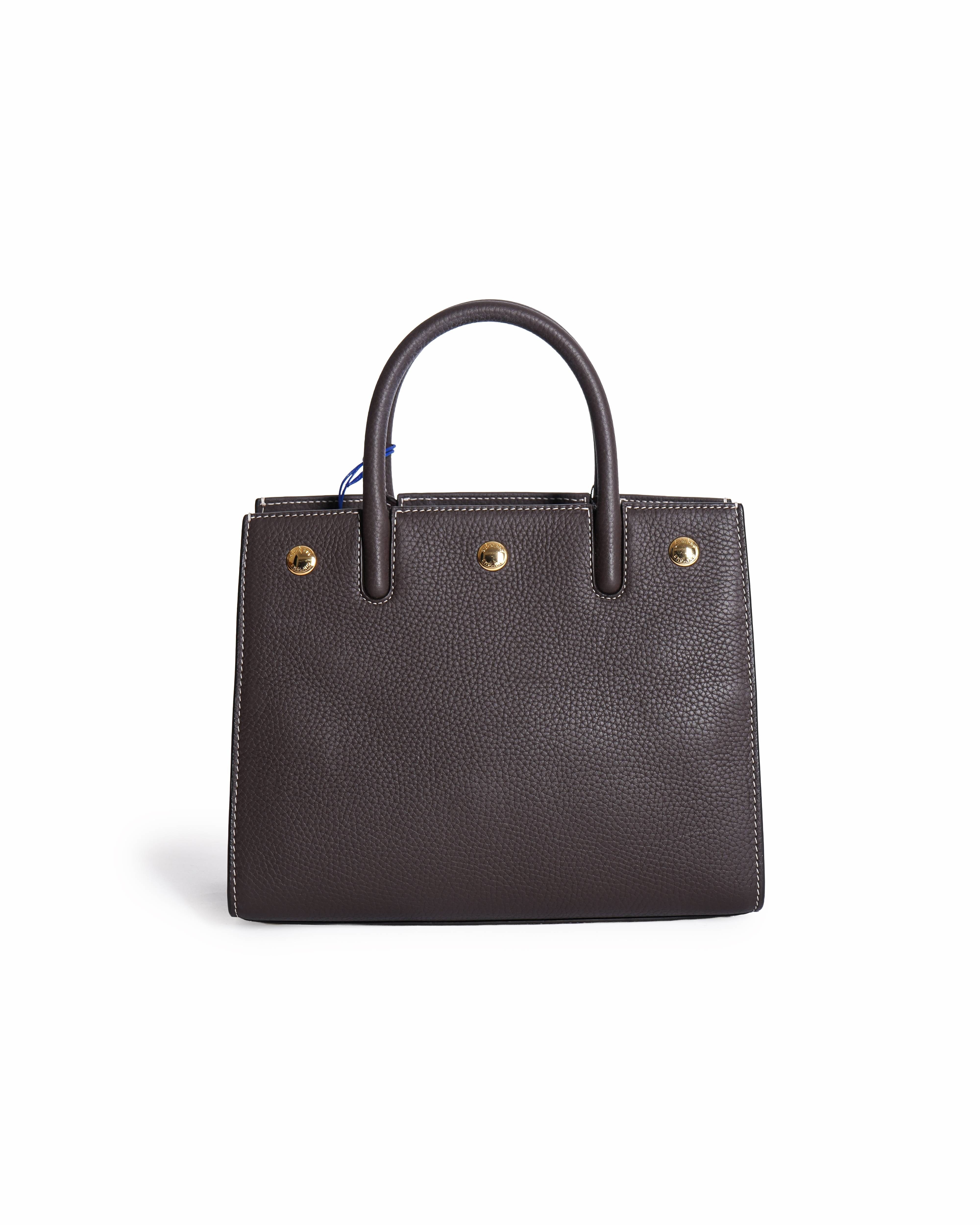 Burberry Title Baby Tote Grainy Brown Leather