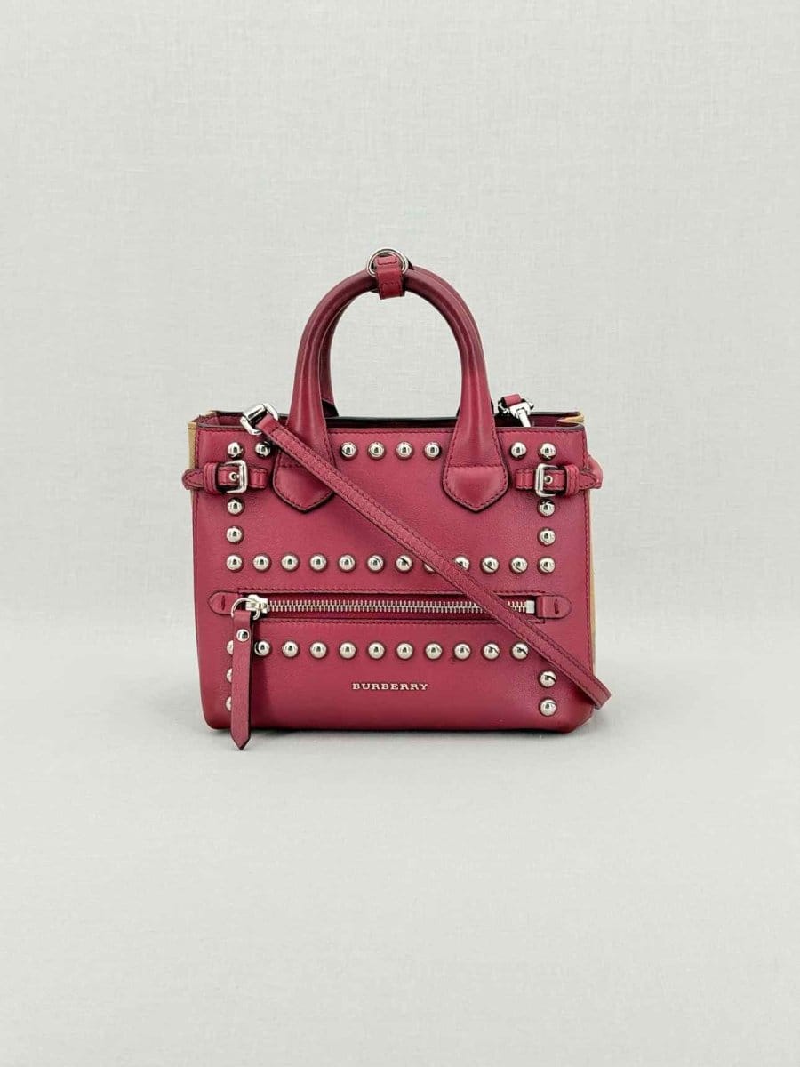 Burberry Studded banner Burgundy Tote Bag