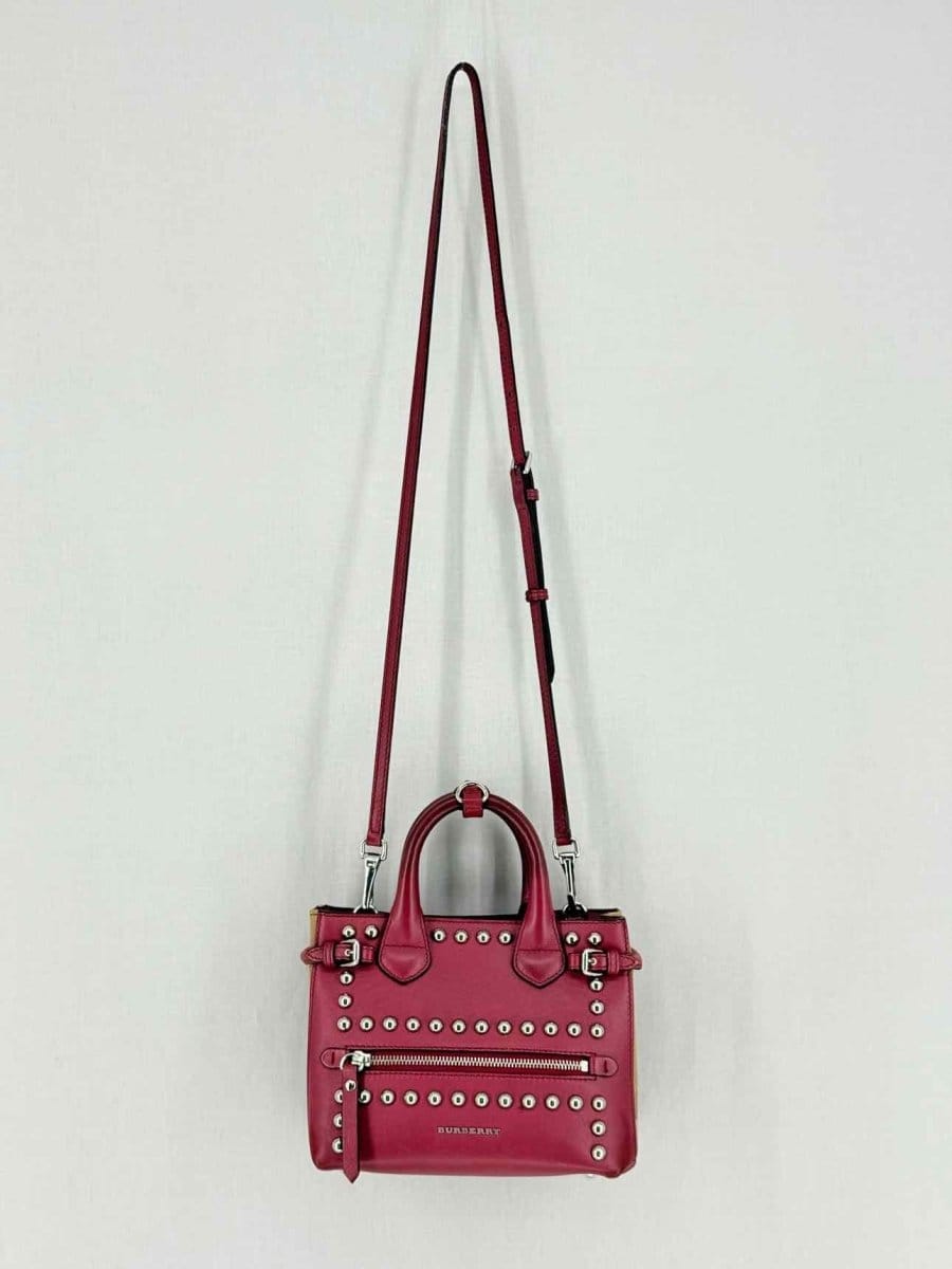 Burberry Studded banner Burgundy Tote Bag