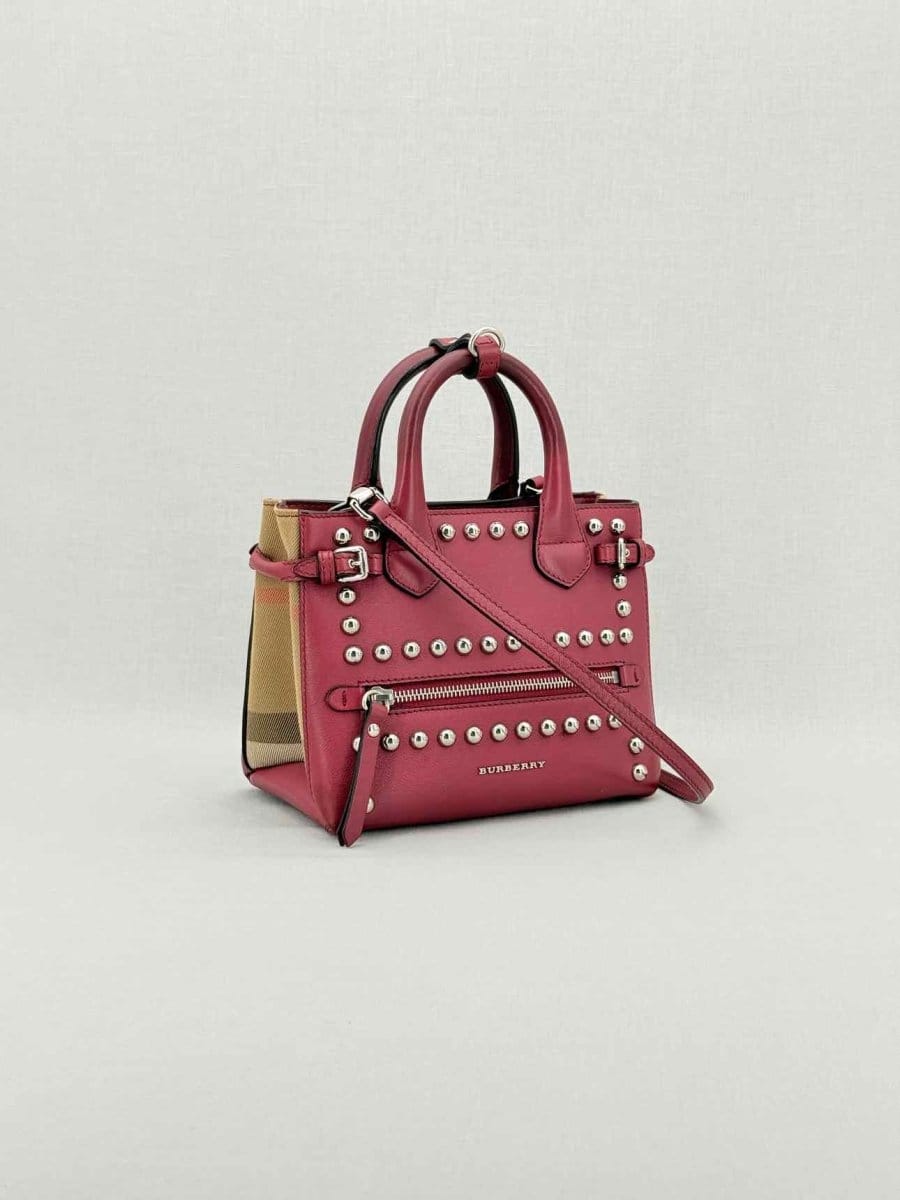 Burberry Studded banner Burgundy Tote Bag