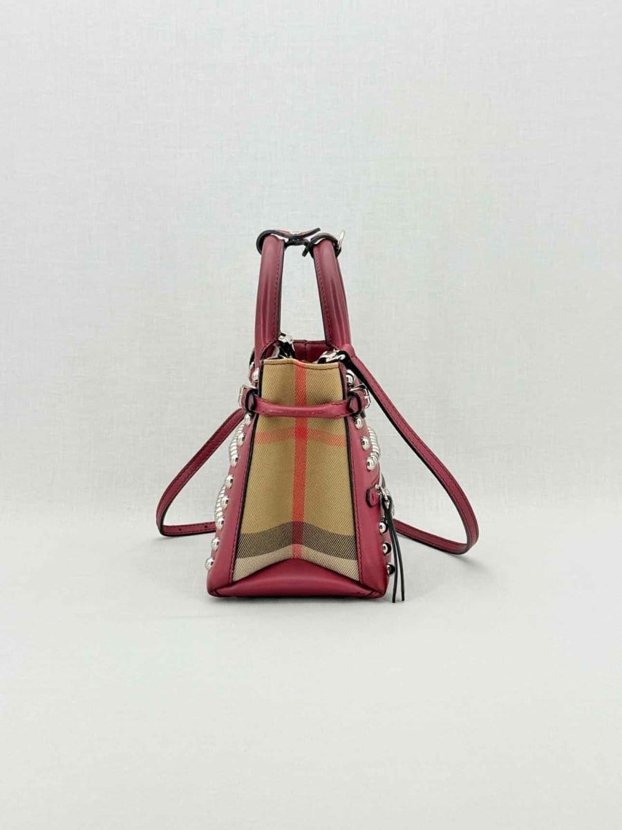 Burberry Studded banner Burgundy Tote Bag