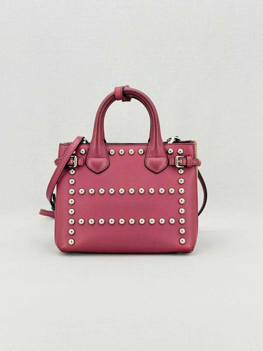 Burberry Studded banner Burgundy Tote Bag