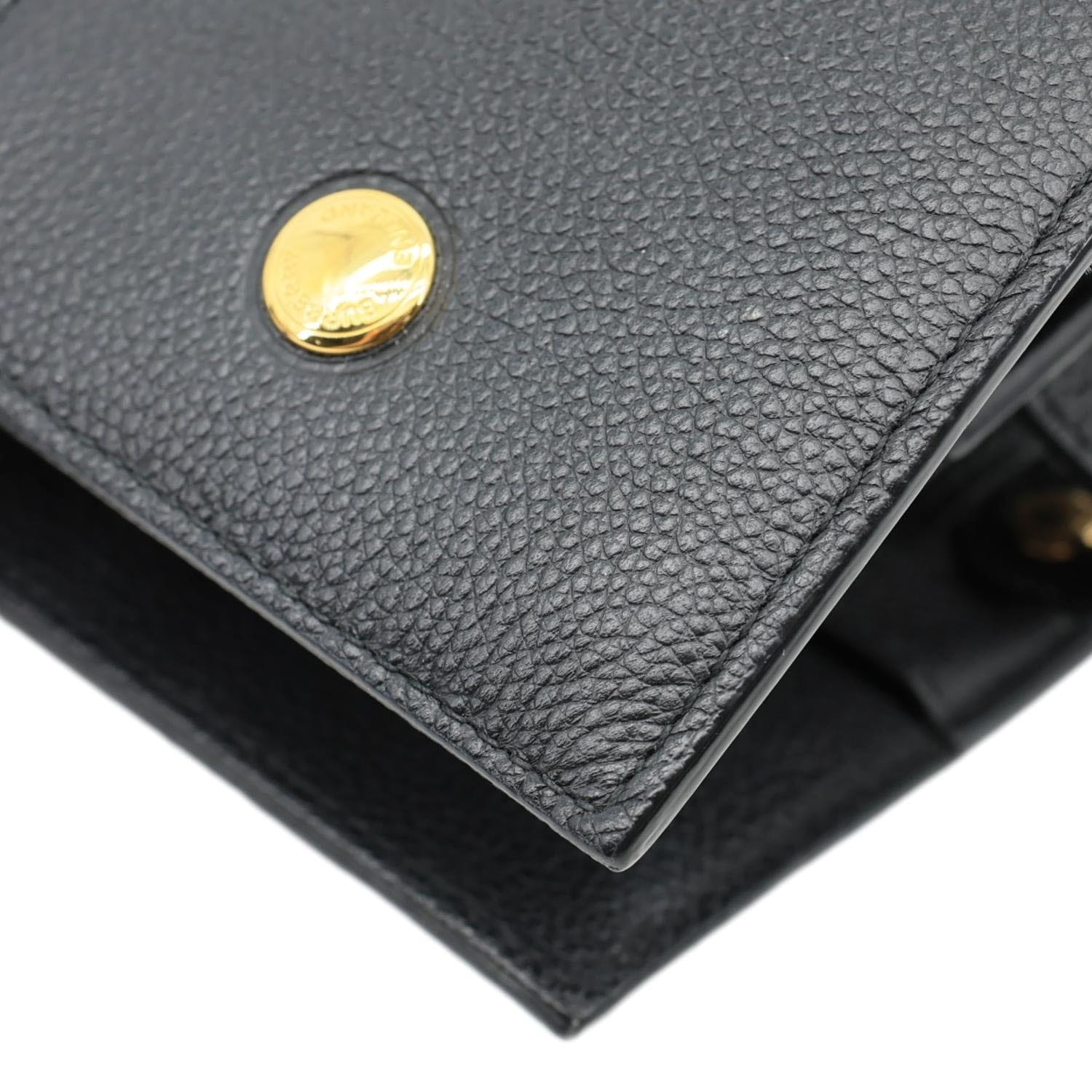 BURBERRY Title Pebbled Leather Tote Bag Black