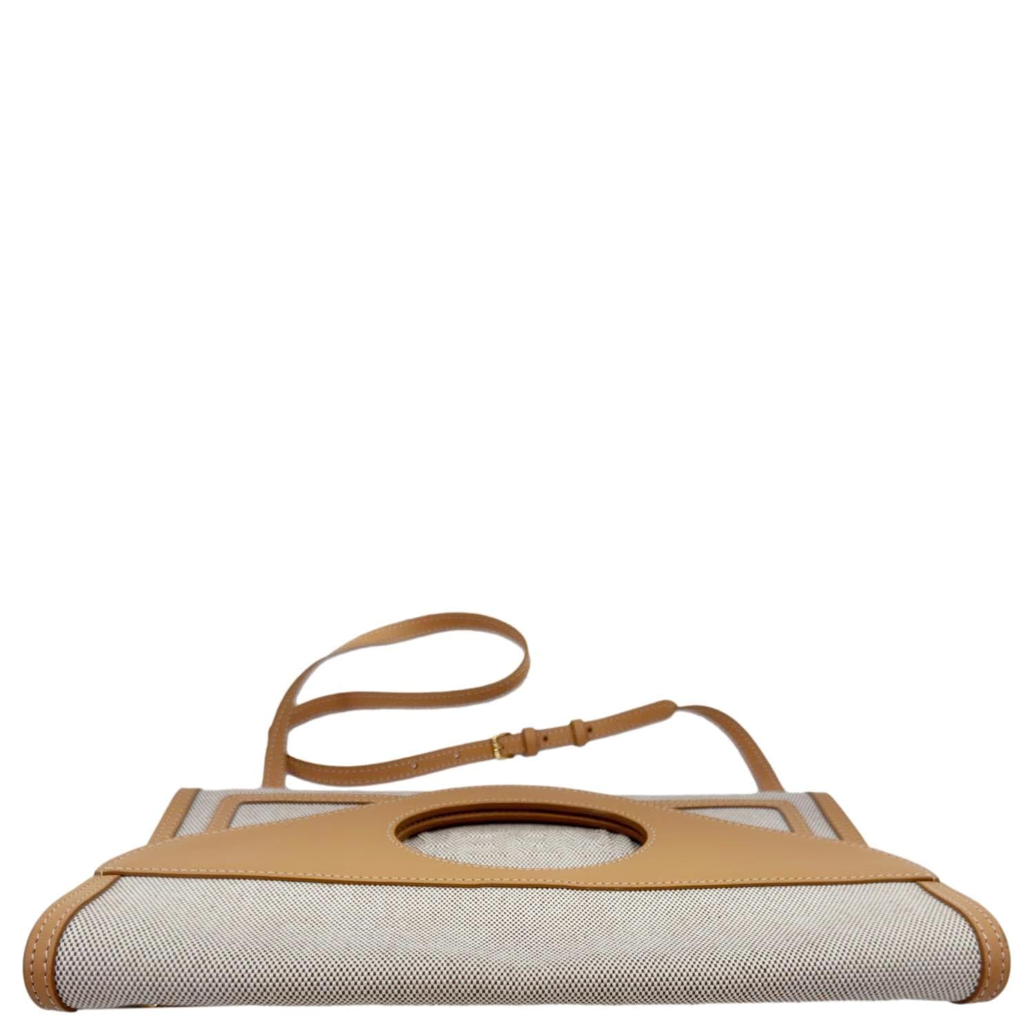 BURBERRY Pocket Canvas Tote Shoulder Bag Brown