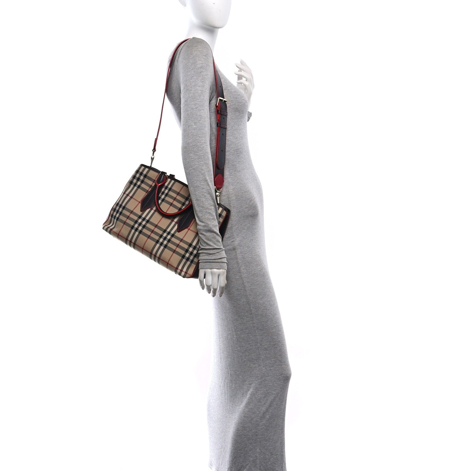 Burberry Horseferry Check Medium Ballingdon Tote Honey Black