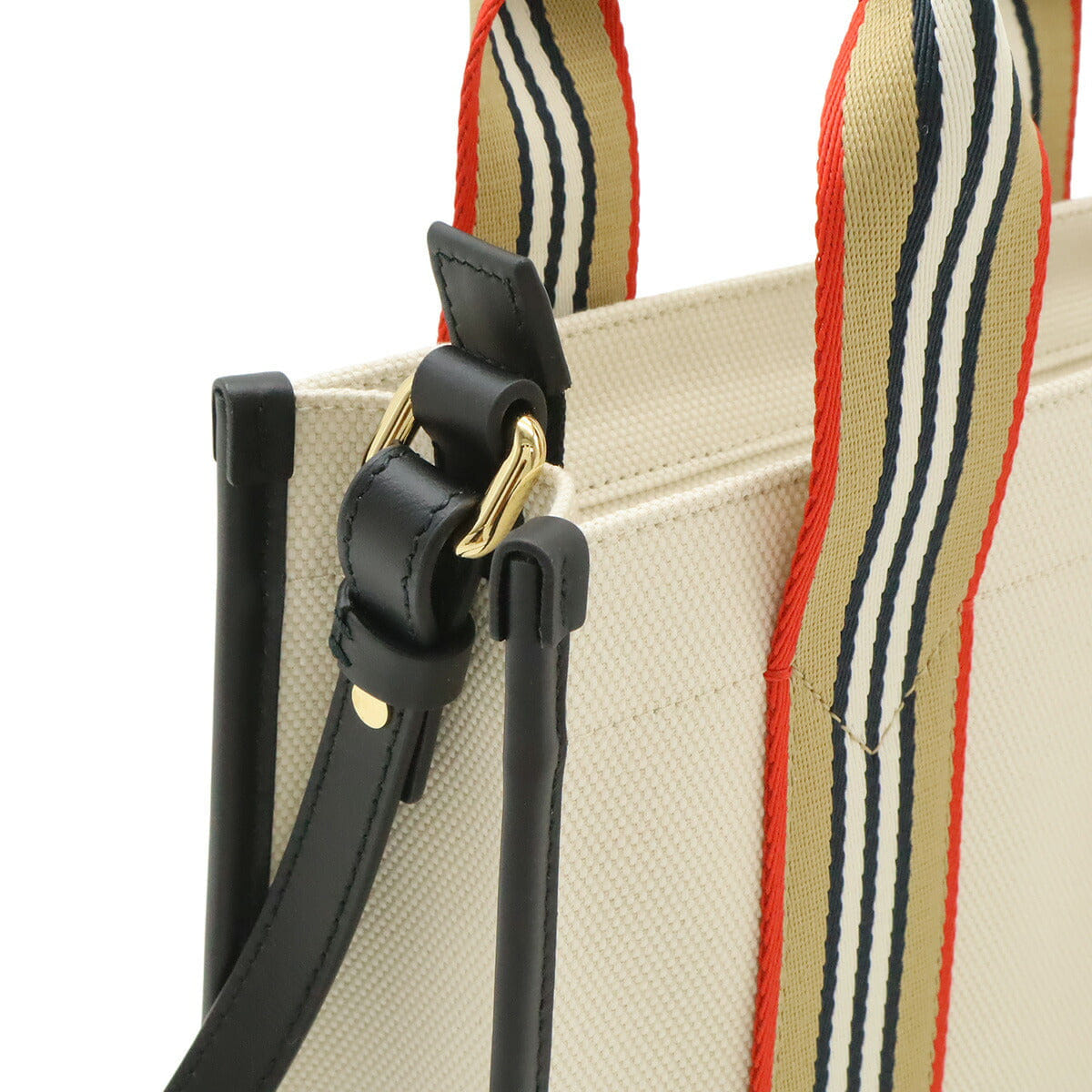 Burberry Small Icon Stripe Canvas Tote Bag