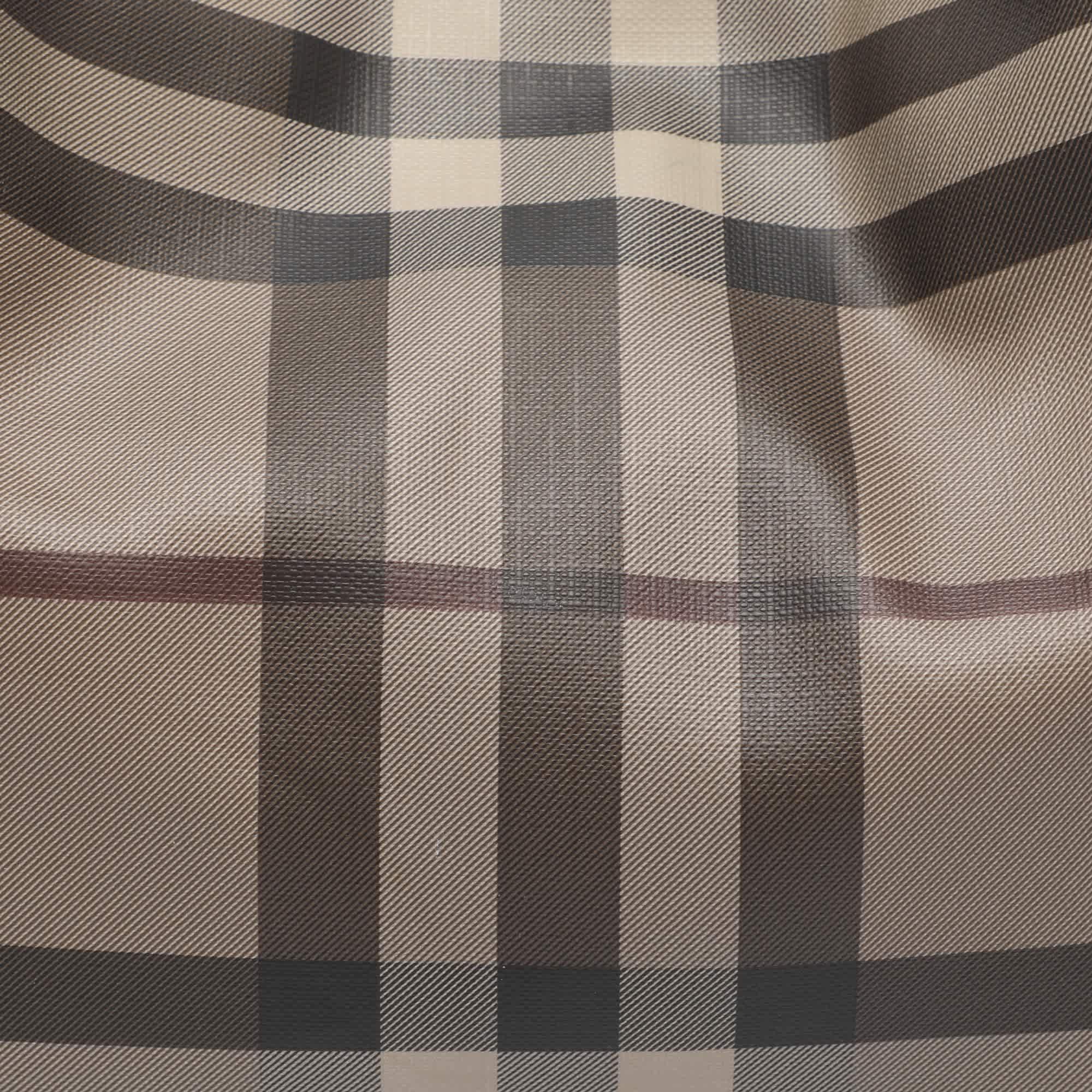Burberry Canterbury Small Beige Smoke House Check Pvc And Leather Tote