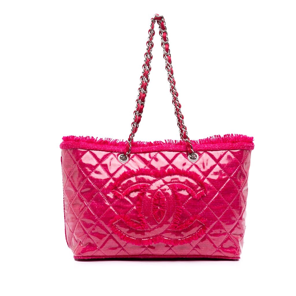 Chanel Quilted Tweed PVC Funny Tote