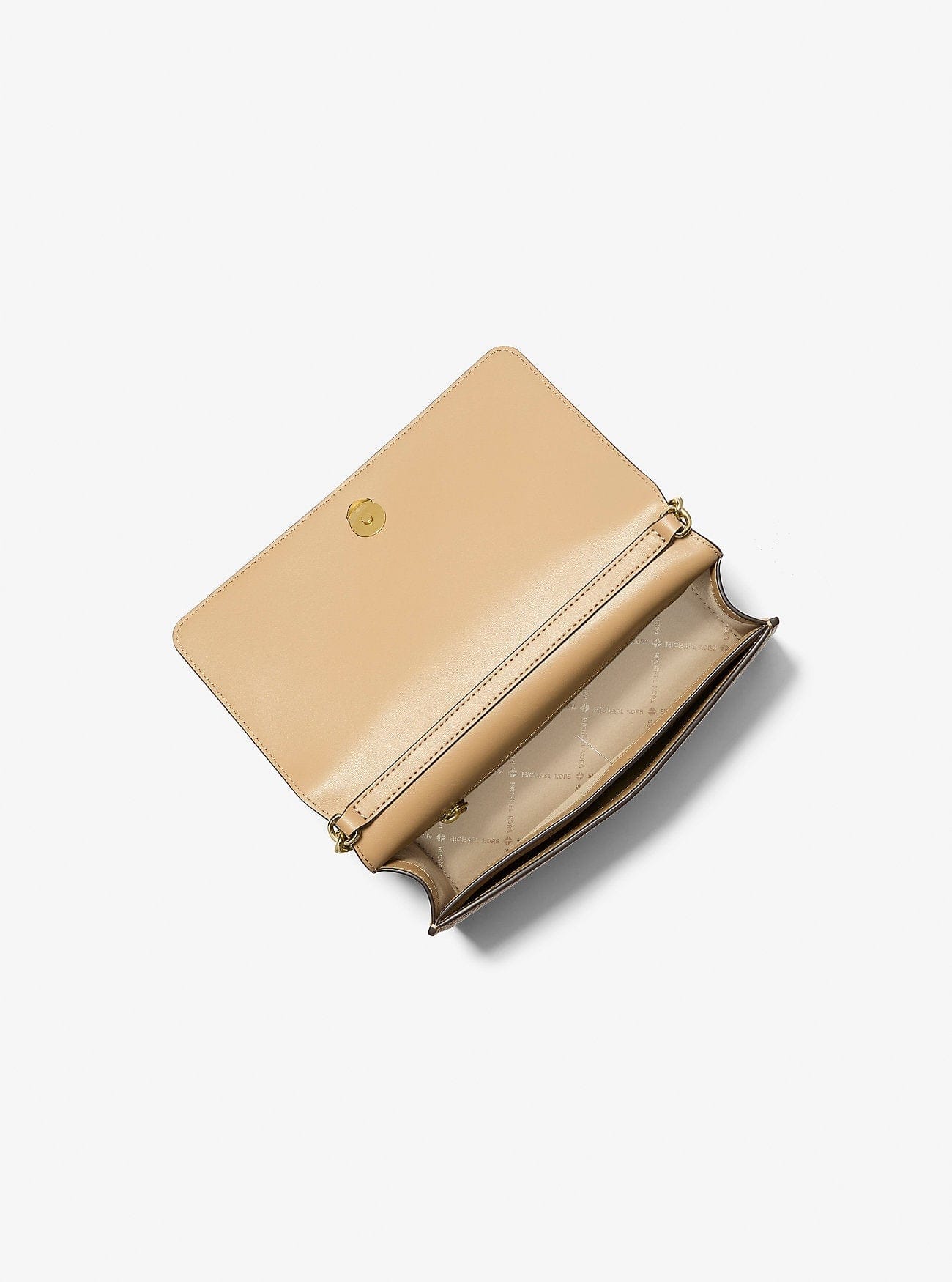 Michael Kors Jet Set Travel Medium Pebbled Leather Crossbody Bag Camel
