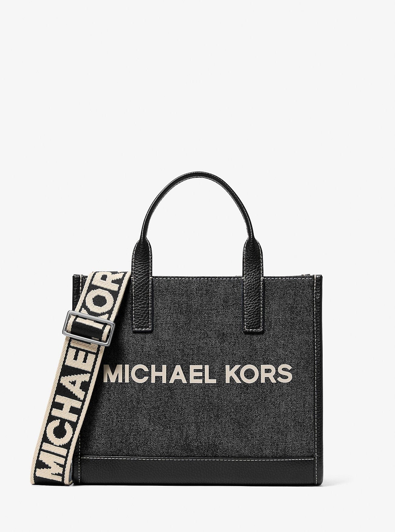 Michael Kors Cooper Denim Convertible Crossbody Bag Black Wash