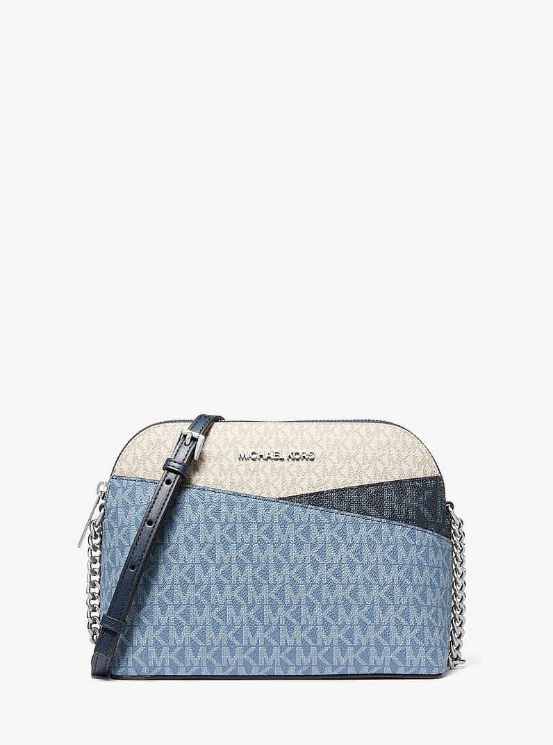 Michael Kors Jet Set Travel Color - Block Signature Logo Crossbody Bag Denim Multi