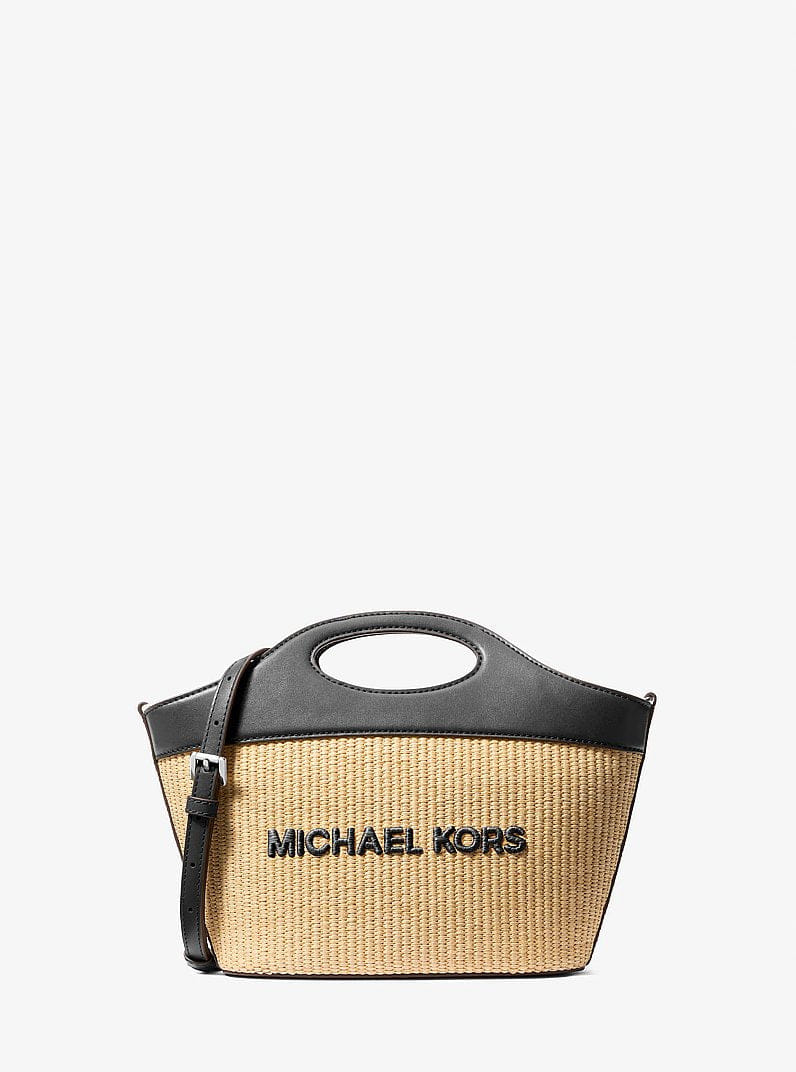 Michael Kors Tatum Medium Woven Convertible Crossbody Bag Black