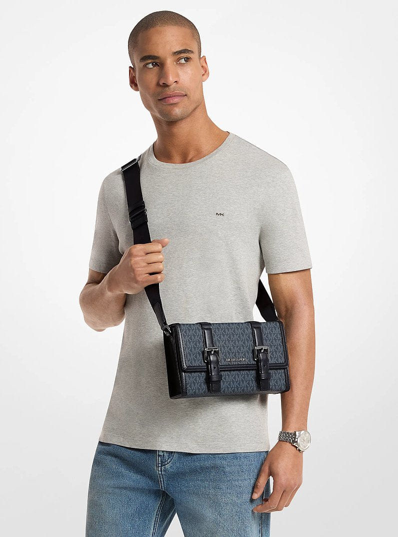 Michael Kors Cooper Signature Logo Trunk Crossbody Bag Admrl - Plblue