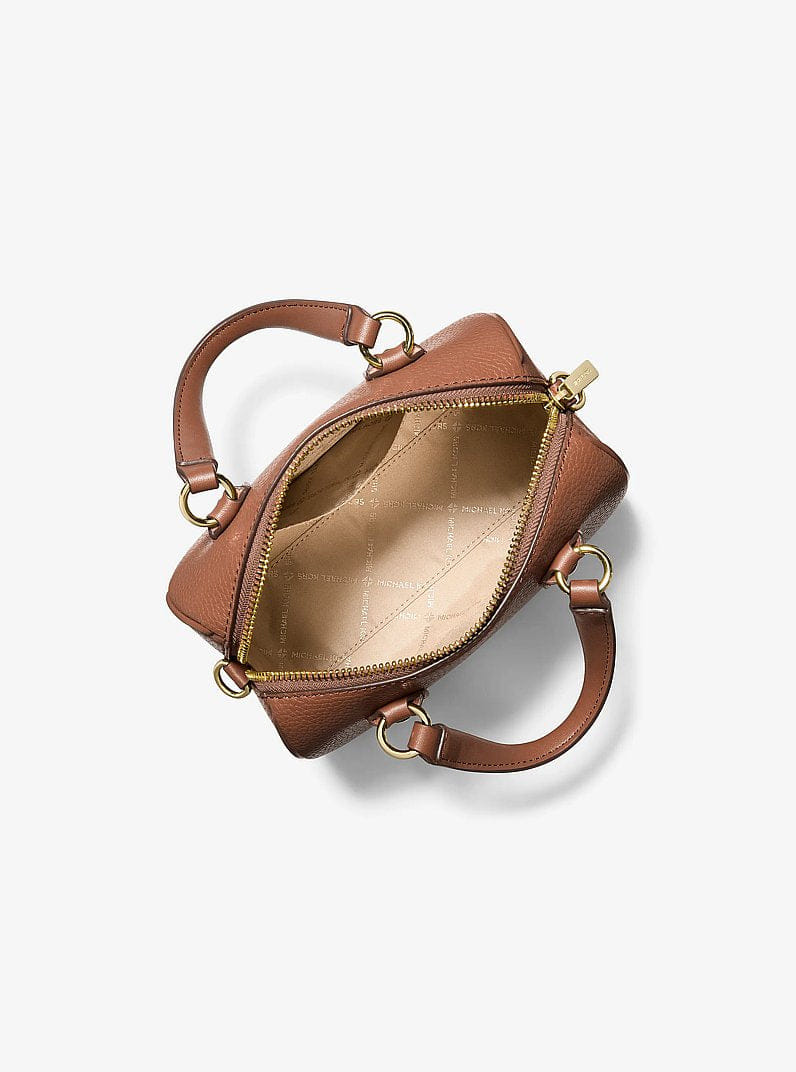 Michael Kors Grayson Small Pebbled Leather Duffel Crossbody Bag Luggage