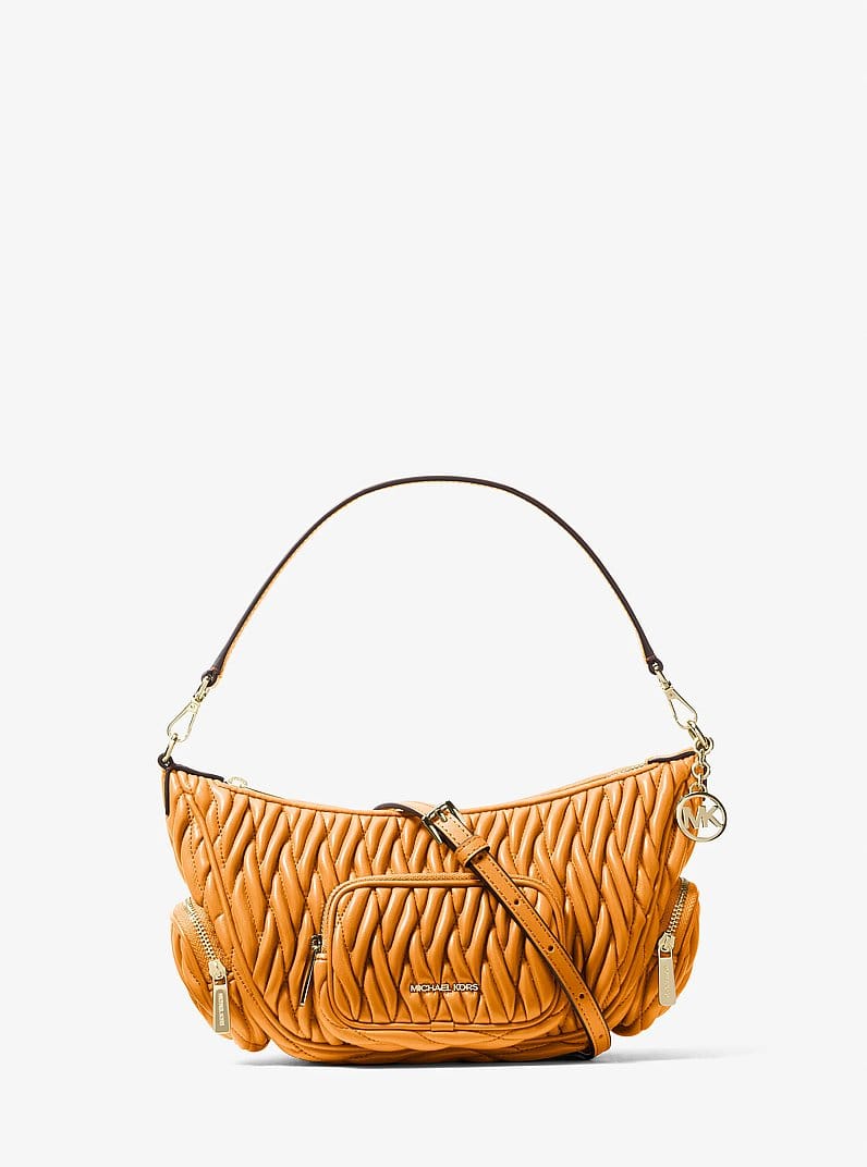 Michael Kors Merritt Matelasse Convertible Crossbody Bag Radiant Orange